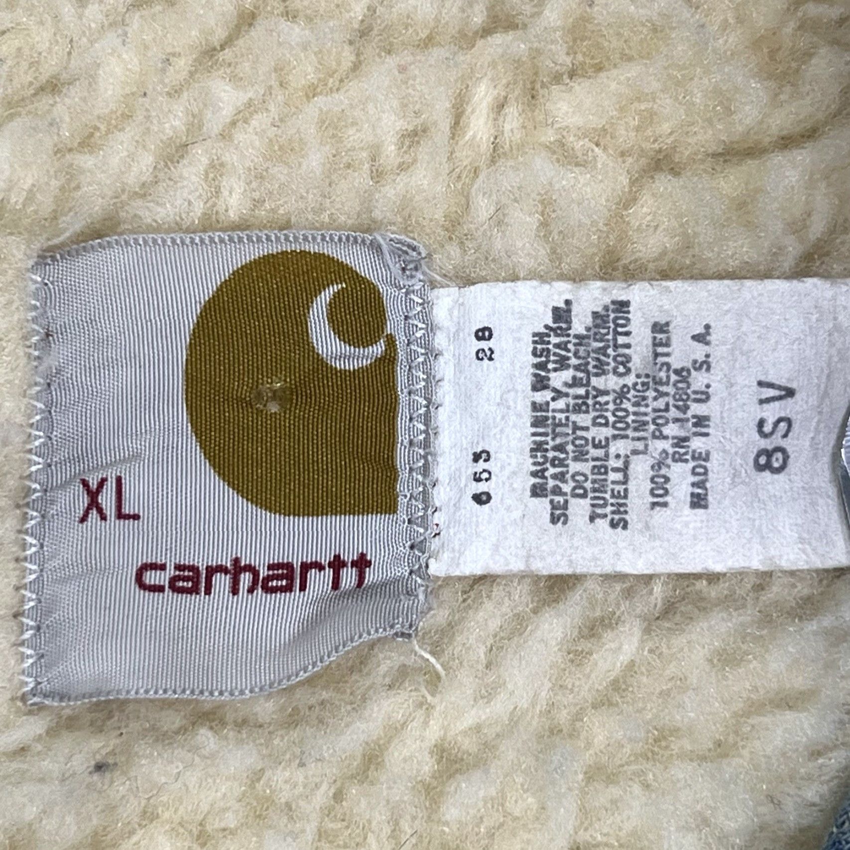 Carhartt VINTAGE Carhartt Denim Jean Vest Men's XL Blue Sherpa Lined Workwear USA 8SV 80s Western Pockets Camouflage? Size US 36 / EU 52 - 4 Thumbnail