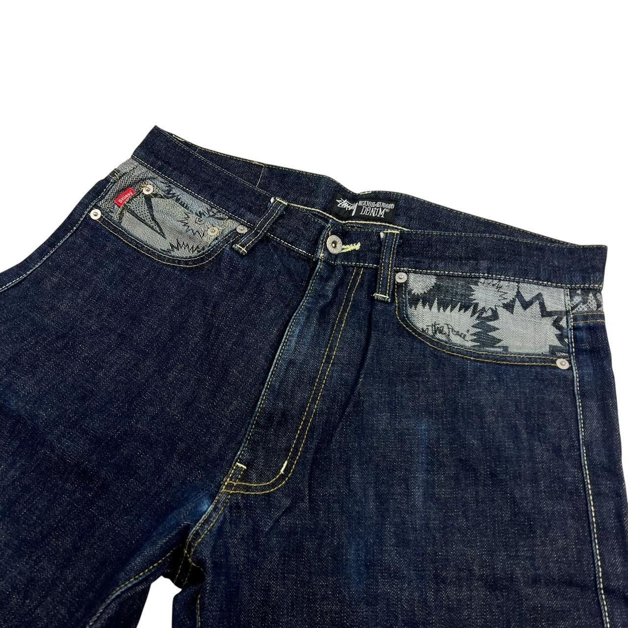 Stussy Vintage 2000s Stussy Comic Jeans - Waist: 34” Size US 34 / EU 50 - 4 Thumbnail