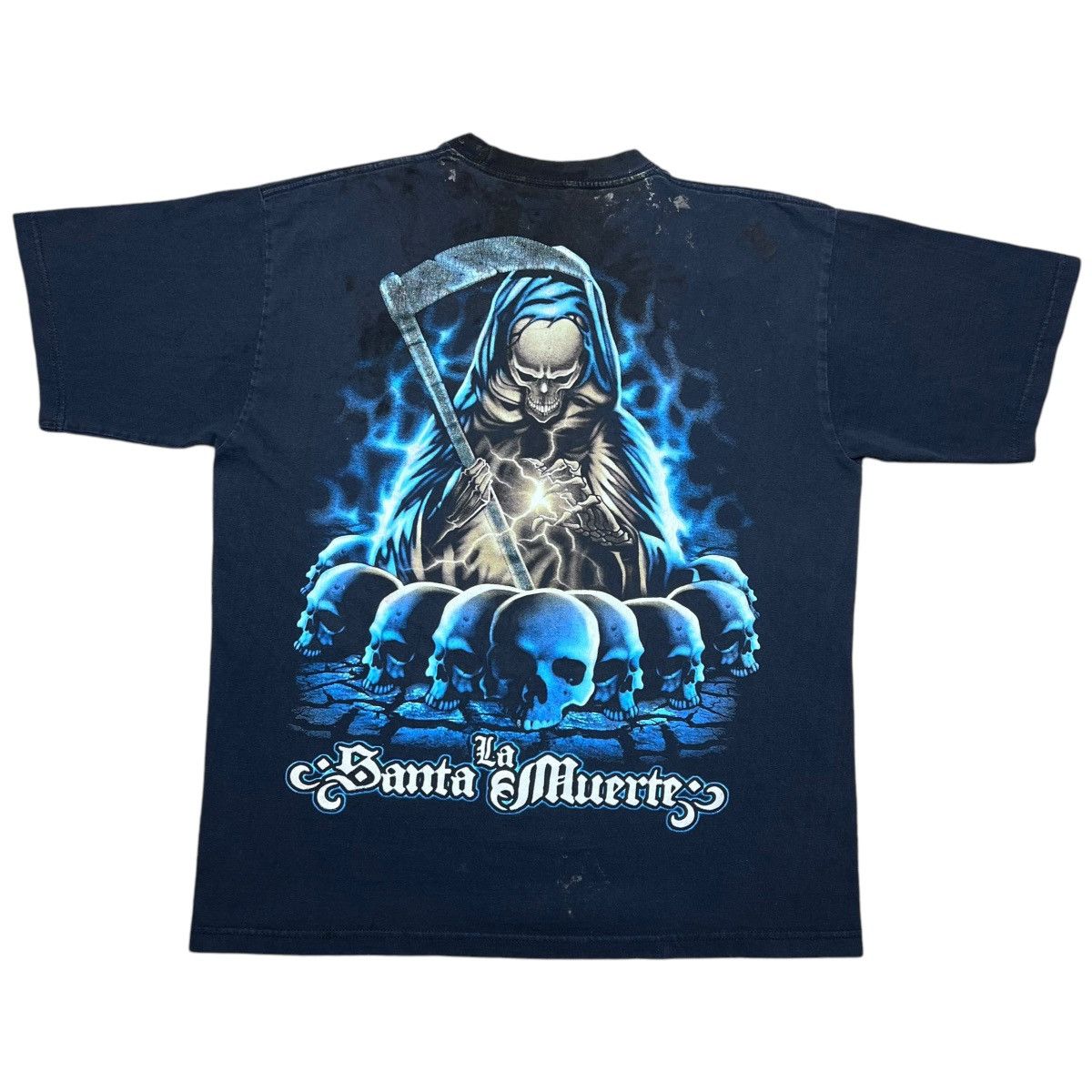 Other × Vintage Vintage 2000s La Santa Muerte Grim Reaper Death Graphic Tee Size US XL / EU 56 / 4 - 1 Thumbnail