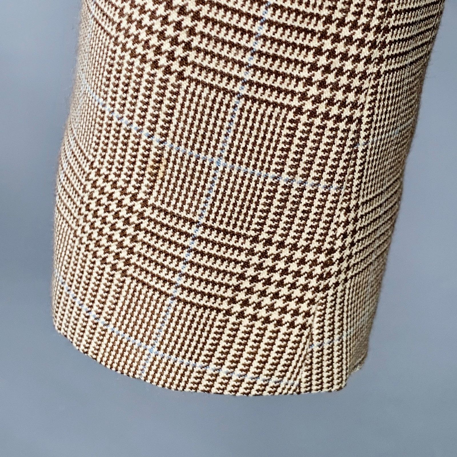 Ralph Lauren Size 38 Regular Brown Beige Plaid Cashmere Silk Sport Coat Size 38R - 10 Thumbnail