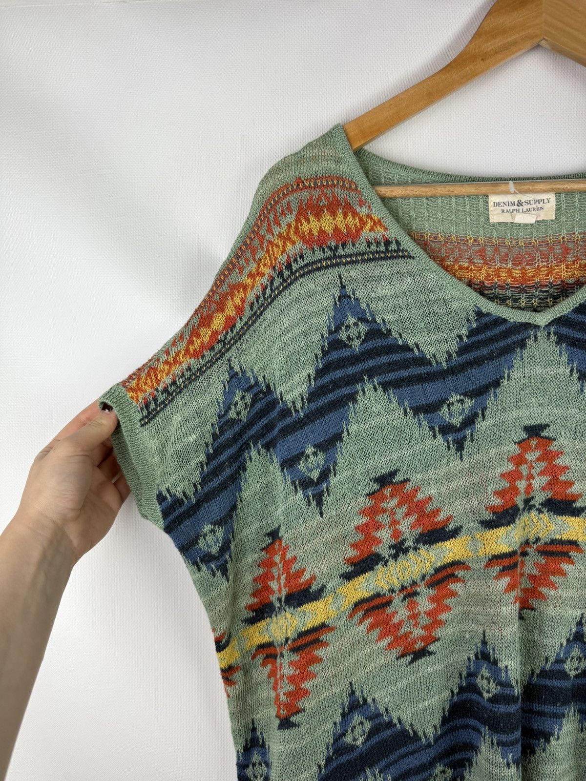 Denim & Supply Ralph Lauren Ralph Lauren Aztec Southwest Pattern Short Sleeve Sweater Size XS / US 0-2 / IT 36-38 - 9 Thumbnail