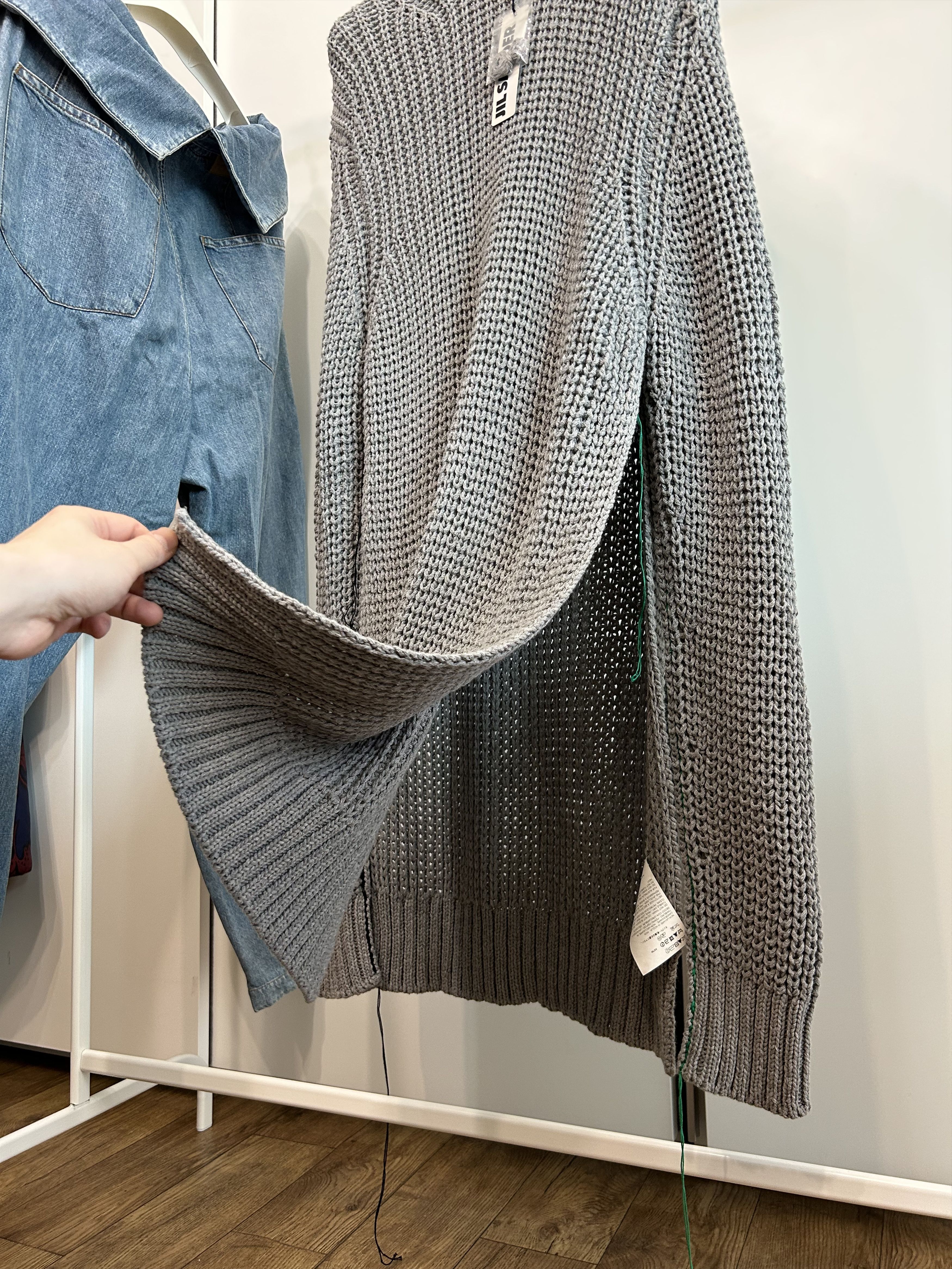 Jil Sander JIL SANDER Longline Knit Pullover with Contrast Stitching Size US M / EU 48-50 / 2 - 7 Thumbnail