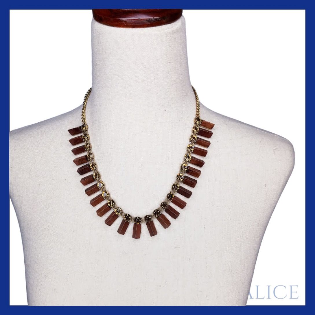 J.Crew Statement wood bead and crystal j.crew necklace Size ONE SIZE - 1 Thumbnail