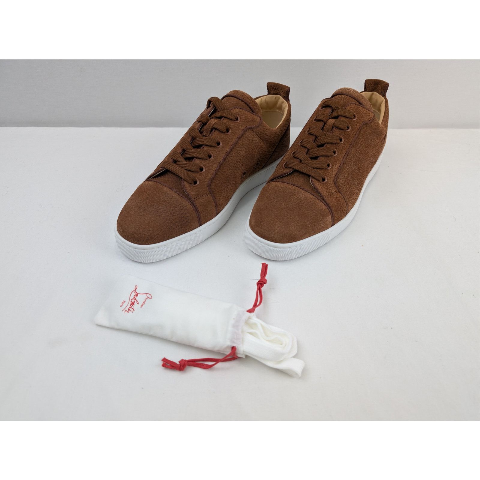 Christian Louboutin o1rshd1 Louis Junior Orlato Flat Shoe Sneakers Brown/White Size US 10 / EU 43 - 8 Thumbnail
