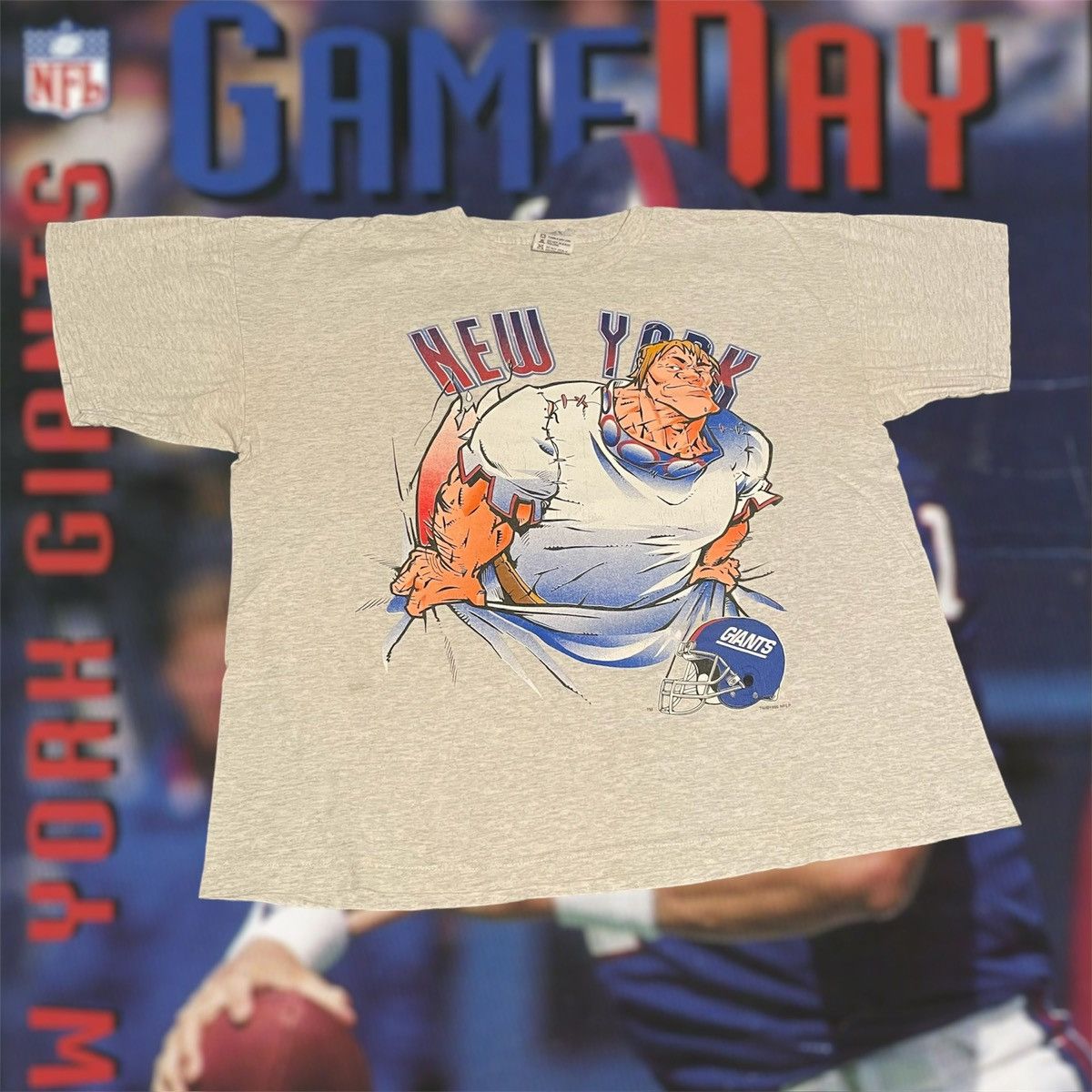 NFL × Vintage Vintage 1995 NFL New York Giants Break Thru Super Bowl Tee Size US XL / EU 56 / 4 - 1 Thumbnail
