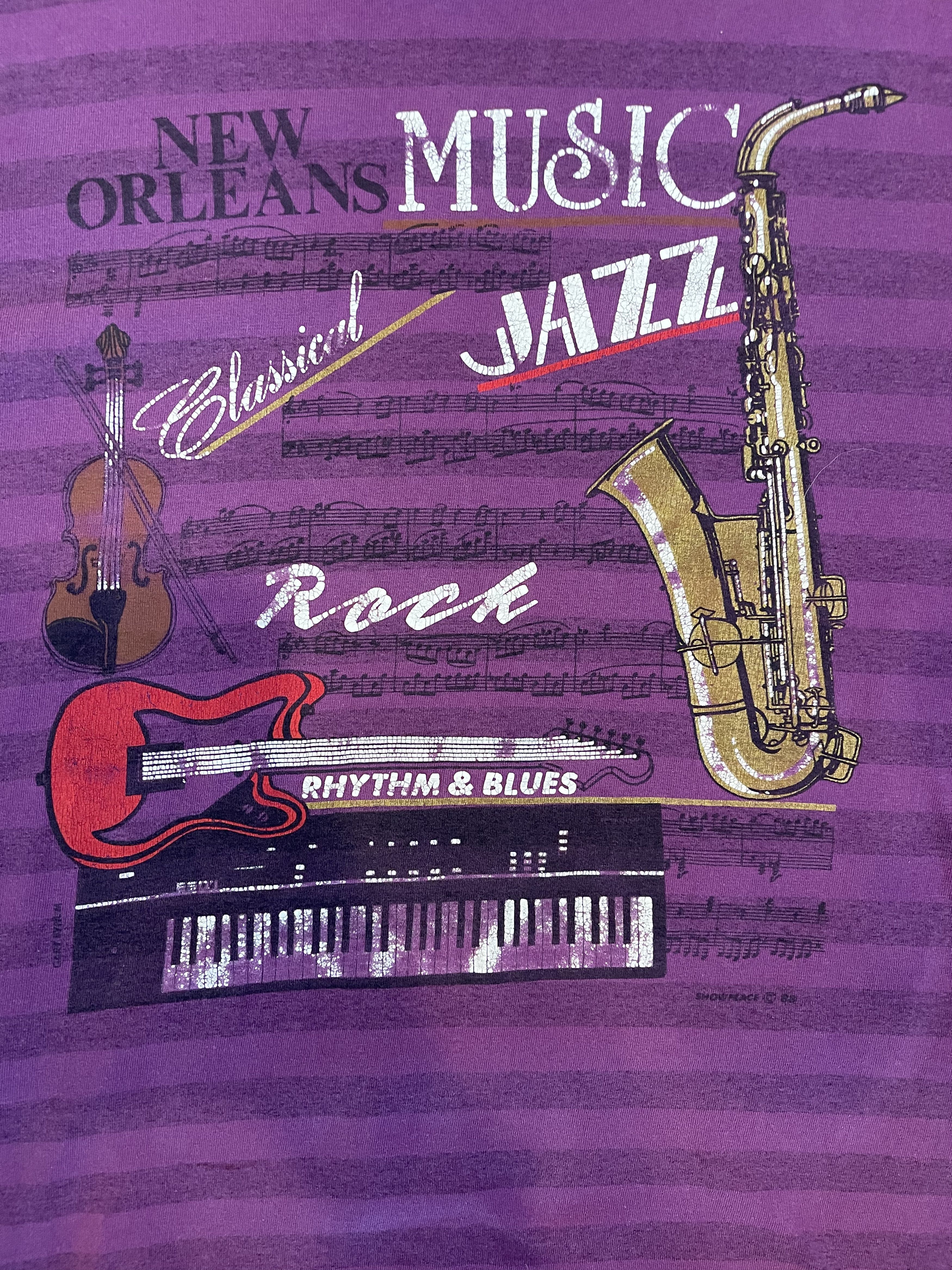 Vintage Vintage 1988 New Orleans Music Single Stitch T-shirt Size US XL / EU 56 / 4 - 3 Thumbnail