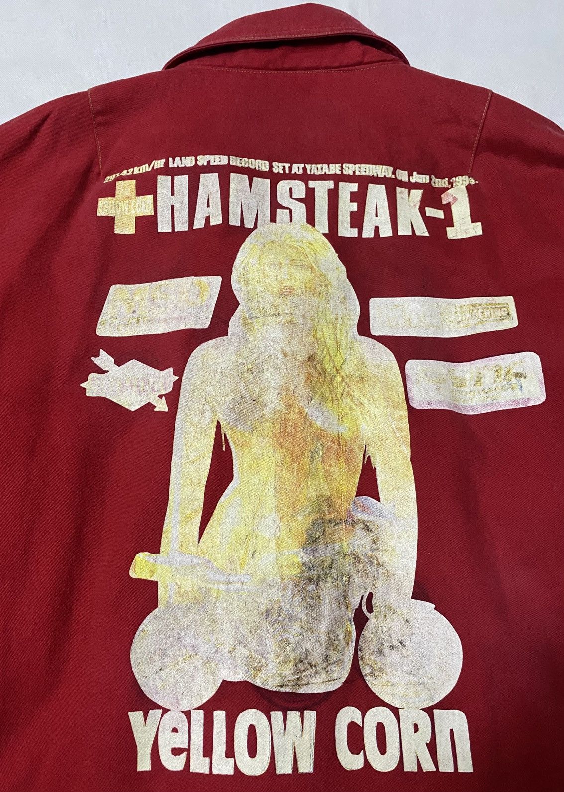 YELLOW CORN (1996) Historical Hamsteak 1 Yellow Corn Faded Jacket Boxy💥 Size US M / EU 48-50 / 2 - 9 Thumbnail