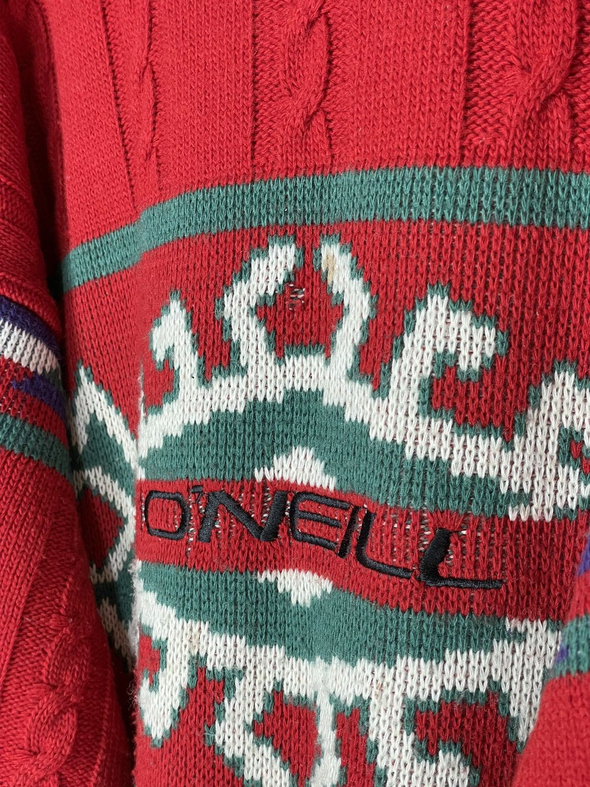 O'Neill × Vintage VINTAGE ONEILL KNIT SWEATER SPELLOUT VERY RARE Size US L / EU 52-54 / 3 - 9 Thumbnail