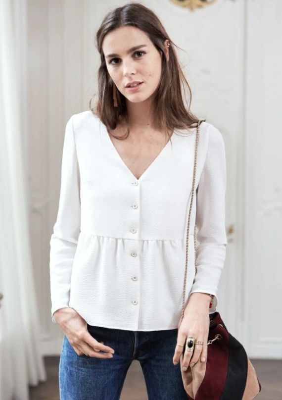 Sezane Sezane By Morgane Sezalory Womens Elsa Blouse Size 40 Size M / US 6-8 / IT 42-44 - 10 Thumbnail