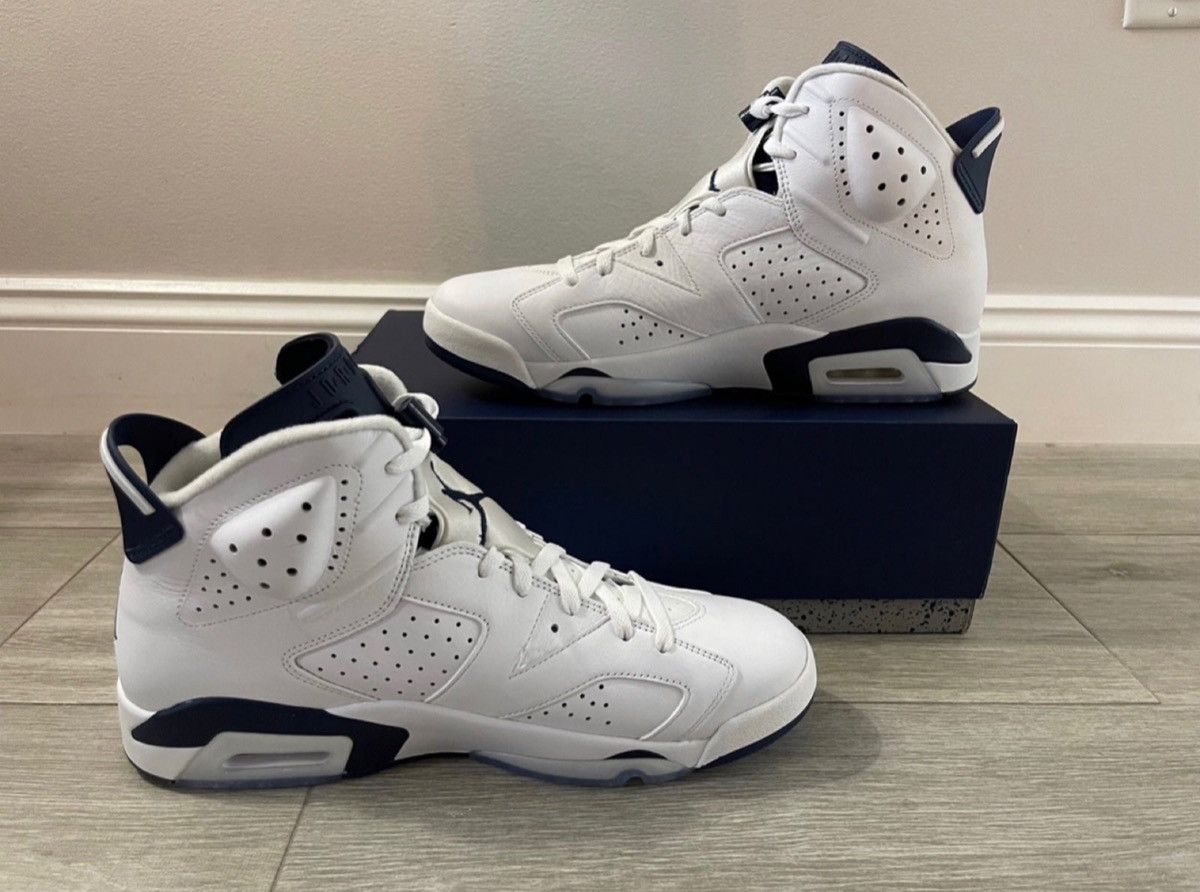 Jordan Brand Air Jordan 6 Retro CT8529-141 White Midnight Navy Size 12 Size US 12 / EU 45 - 2 Thumbnail
