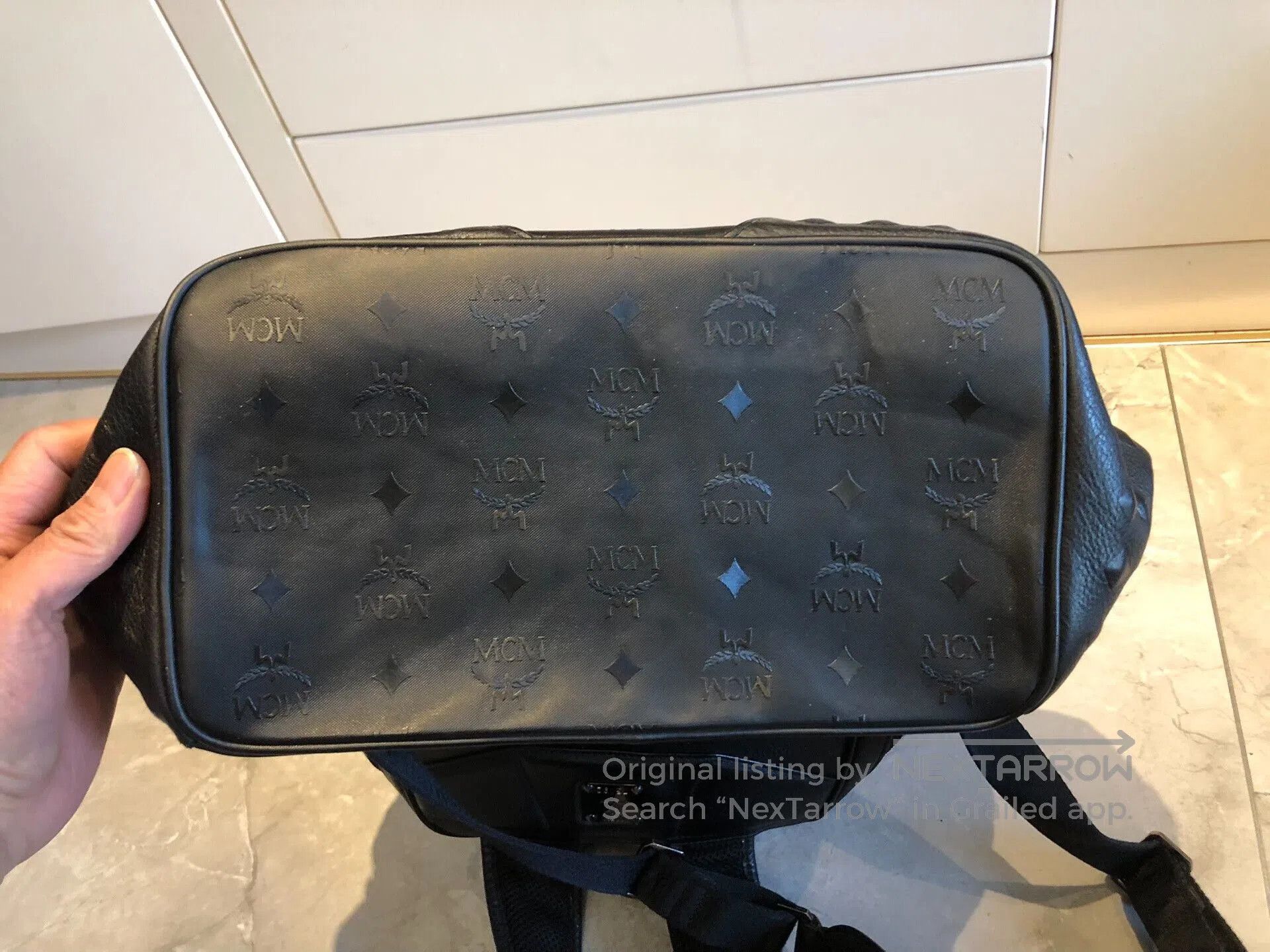 MCM Large Black Studded Backpack.