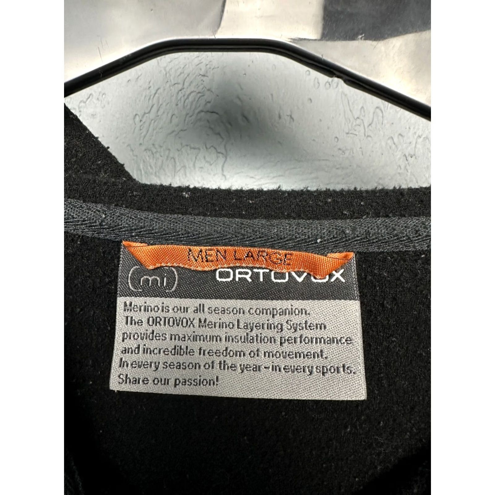 ORTOVOX ORTOVOX Mens Merino Wool Hoodie Track Top Jacket L Black Zip Jacket Mens Size US L / EU 52-54 / 3 - 5 Thumbnail