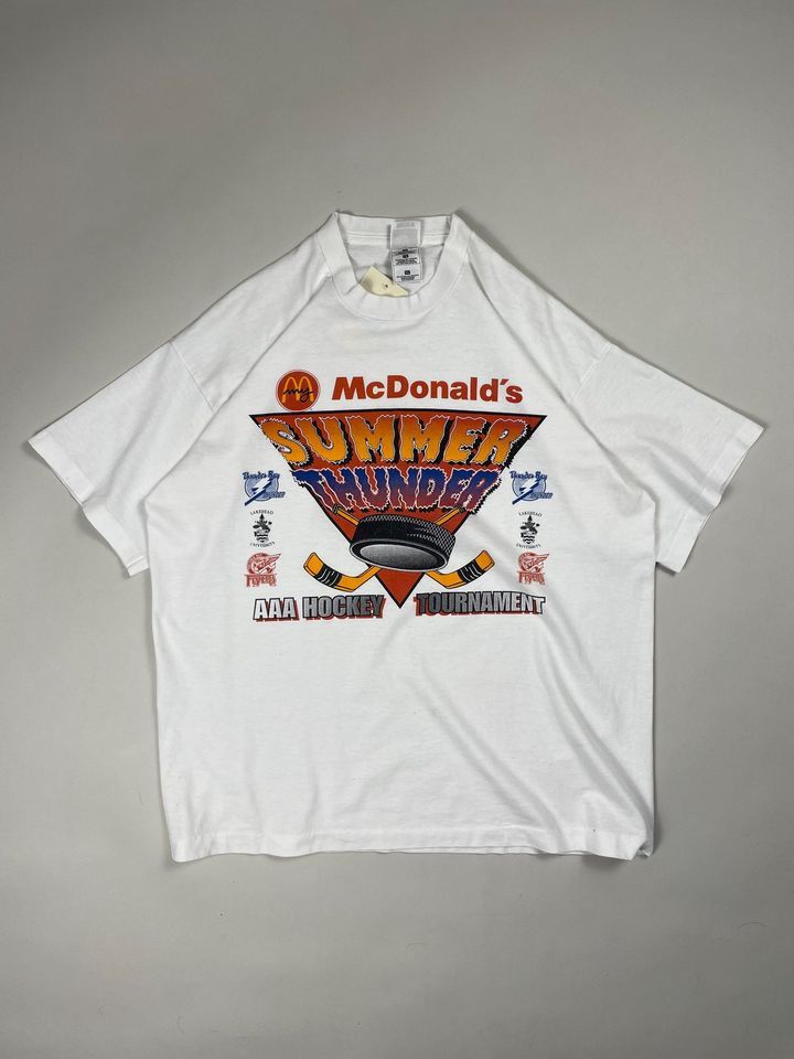 NHL × Vintage Vintage 90s McDonald's Hockey T-Shirt Size US XL / EU 56 / 4 - 1 Thumbnail