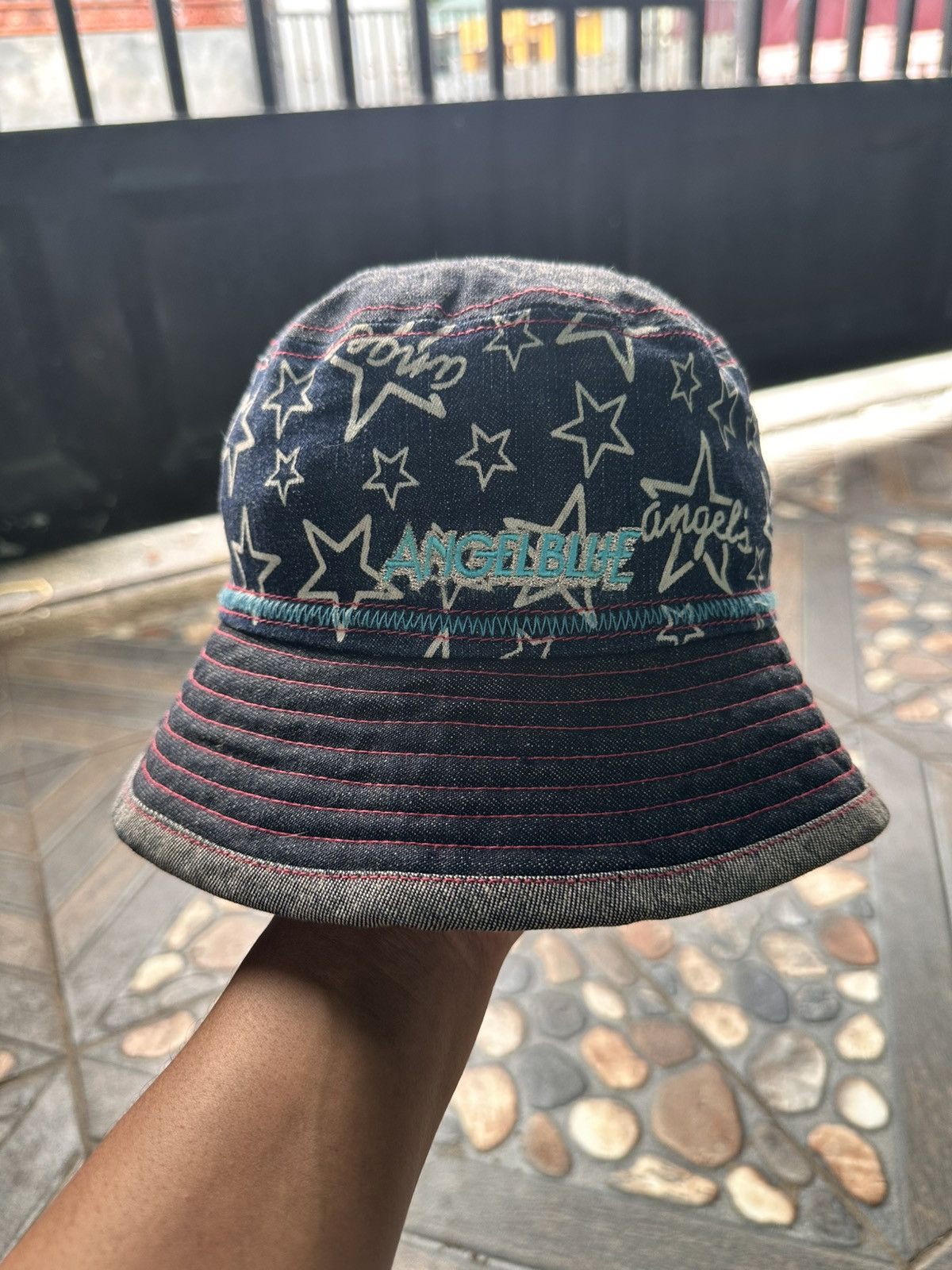 Angel Blue × Japanese Brand × Kapital Vintage Y2k Angel Blue Bucket hat Size ONE SIZE - 1 Thumbnail