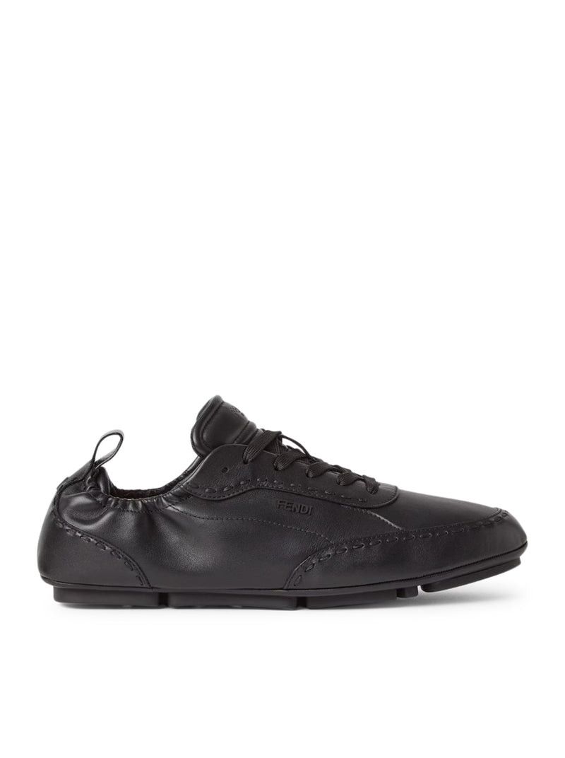 Fendi FENDI FIT LOW-TOP SNEAKERS IN BLACK LEATHER Size US 8 / EU 41 - 1 Thumbnail