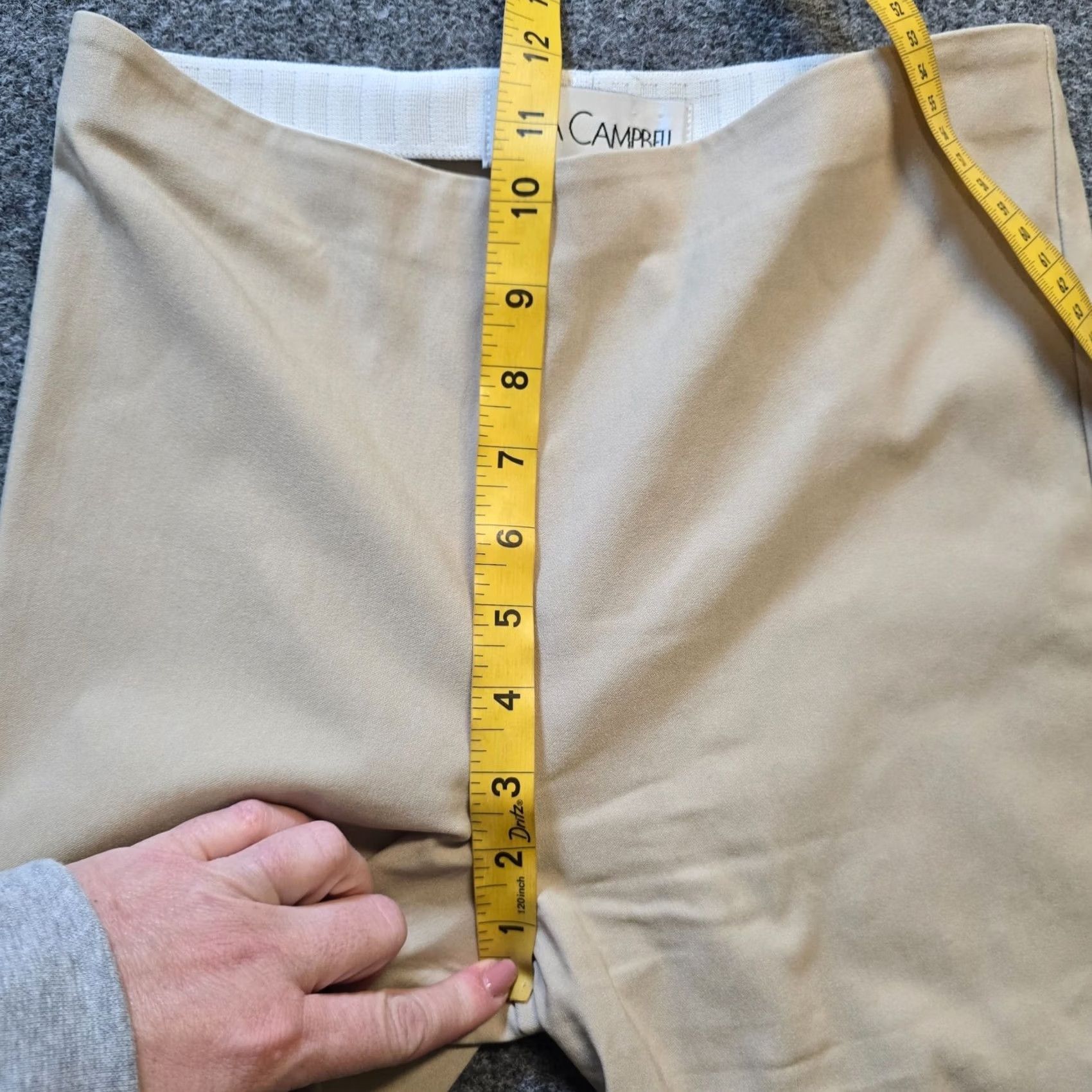 Vintage Sara Campbell Pants Womens XS Beige Capri Crop Tapered Stretch Casual Knit Vintage No Size 26" / US 2 / IT 38 - 6 Thumbnail