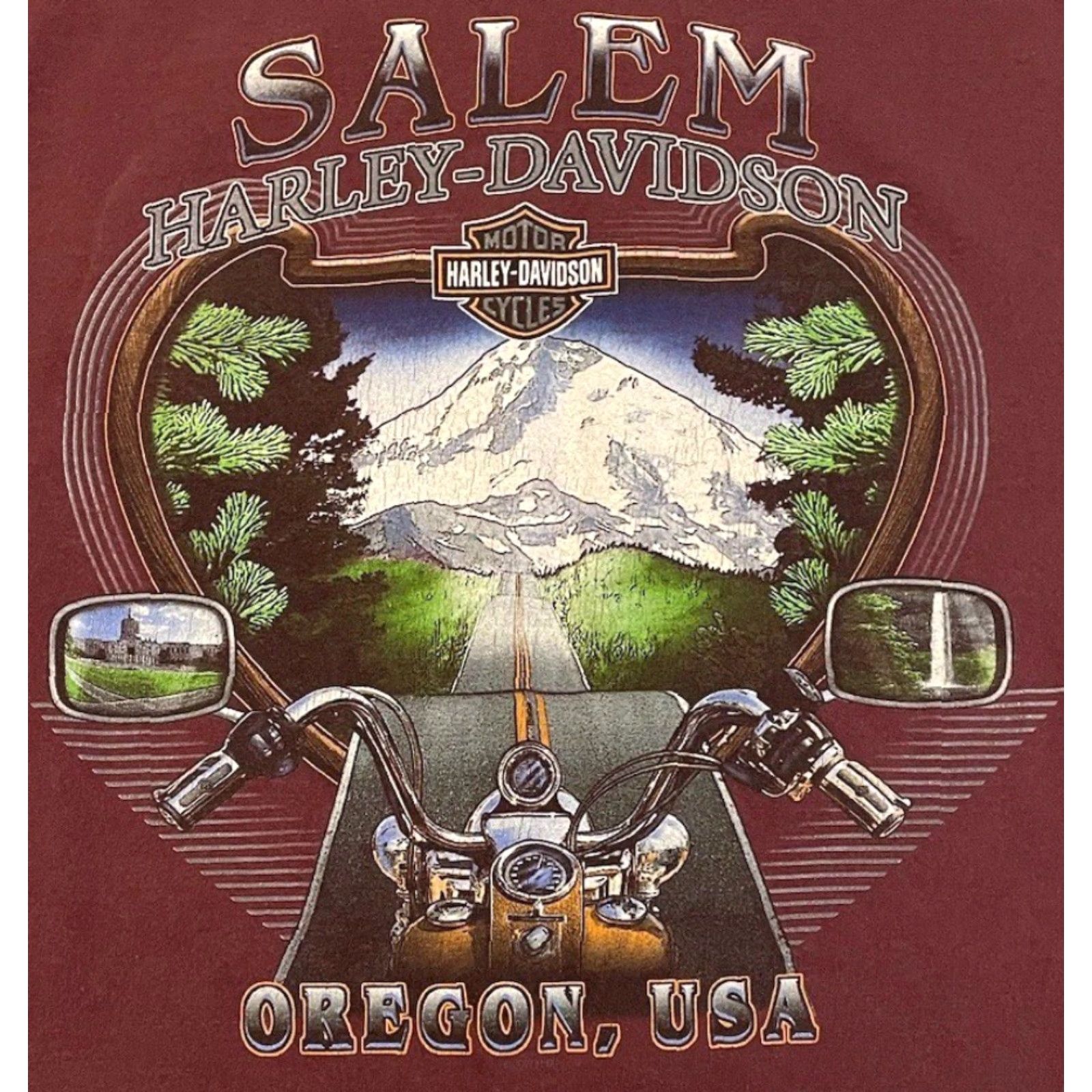 Harley Davidson VINTAGE Harley Davidson Shirt XL USA Oregon Biker Punk Grunge 90s Y2K Red USA Mens T-Shirt Size US XL / EU 56 / 4 - 3 Thumbnail