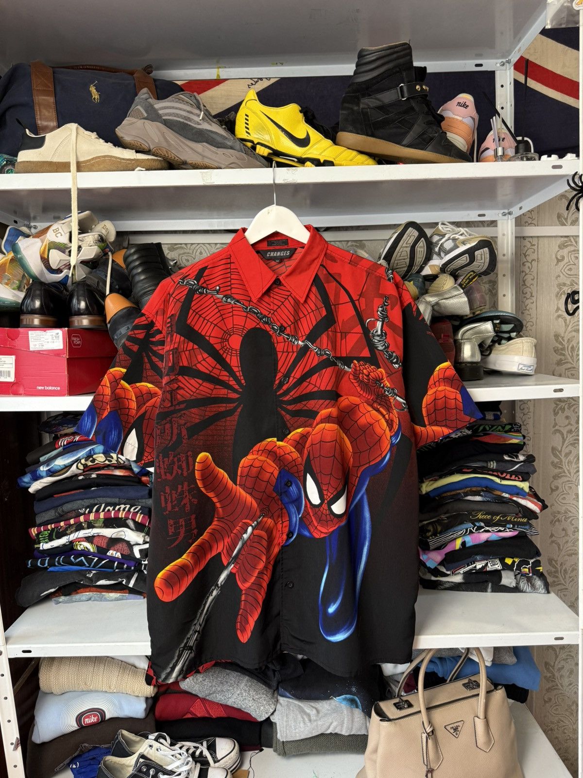 Vintage Changes Spiderman 2001 AOP Button Up Shirt