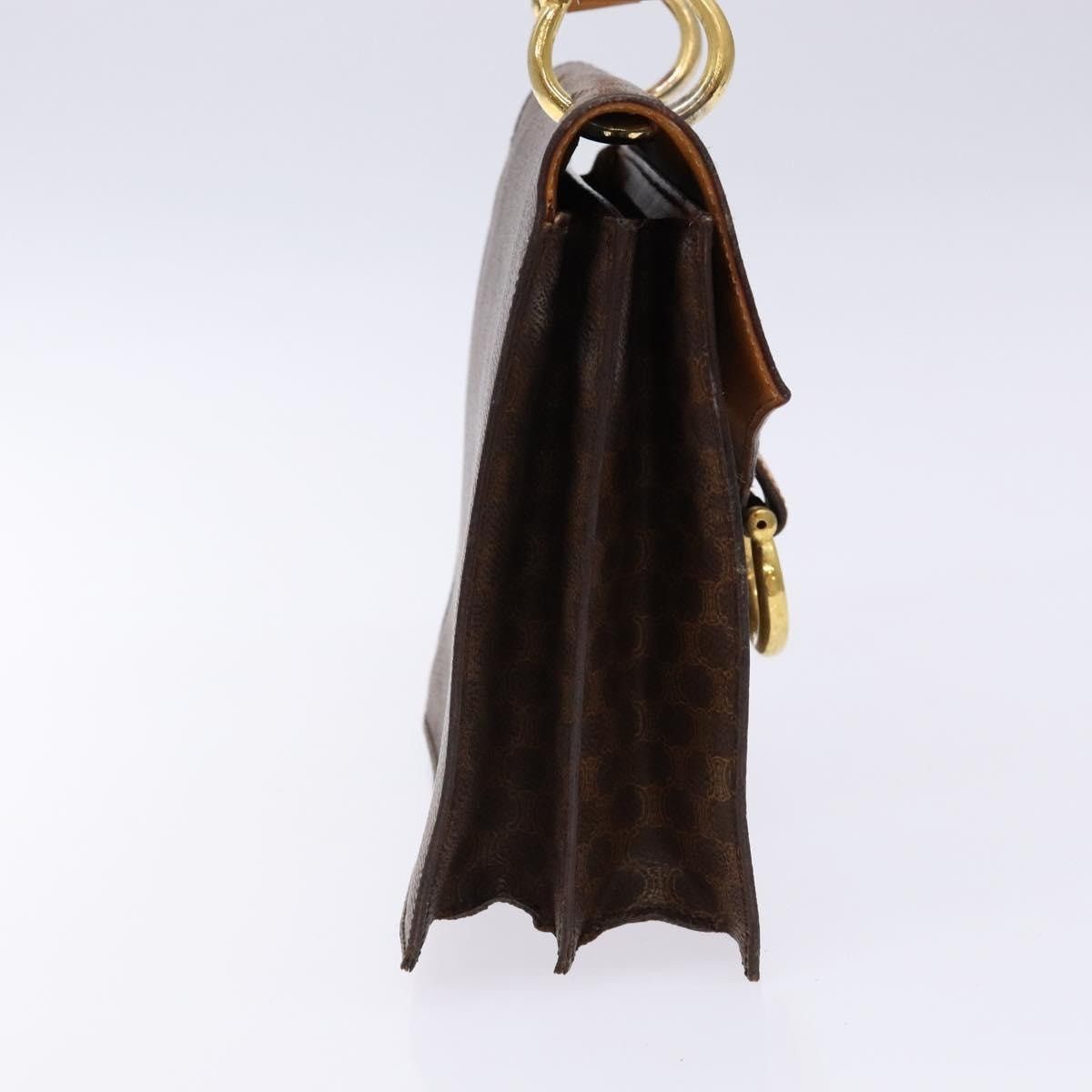 Celine CELINE Macadam Canvas Hand Bag Pvc Leather Brown Gold Size ONE SIZE - 4 Thumbnail