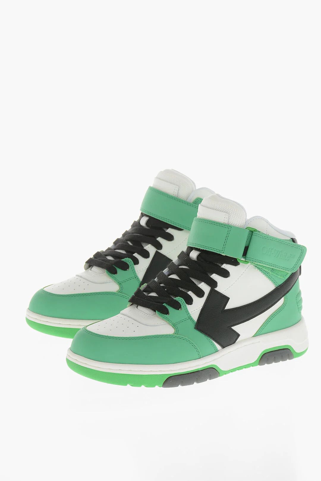 Off-White og1mm0426 Hi-Top Color-Block Leather Sneakers in Multicolor Size US 9 / EU 42 - 3 Thumbnail