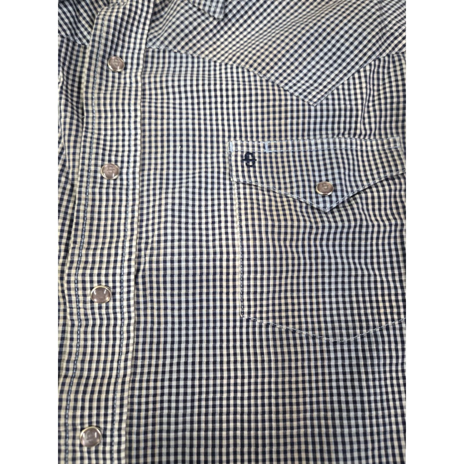 Stetson Stetson Shirt Long Sleeve Pearl Snap Men's XL Blue Geometric Flannel Button-Up Regular Fit Size US XL / EU 56 / 4 - 3 Thumbnail