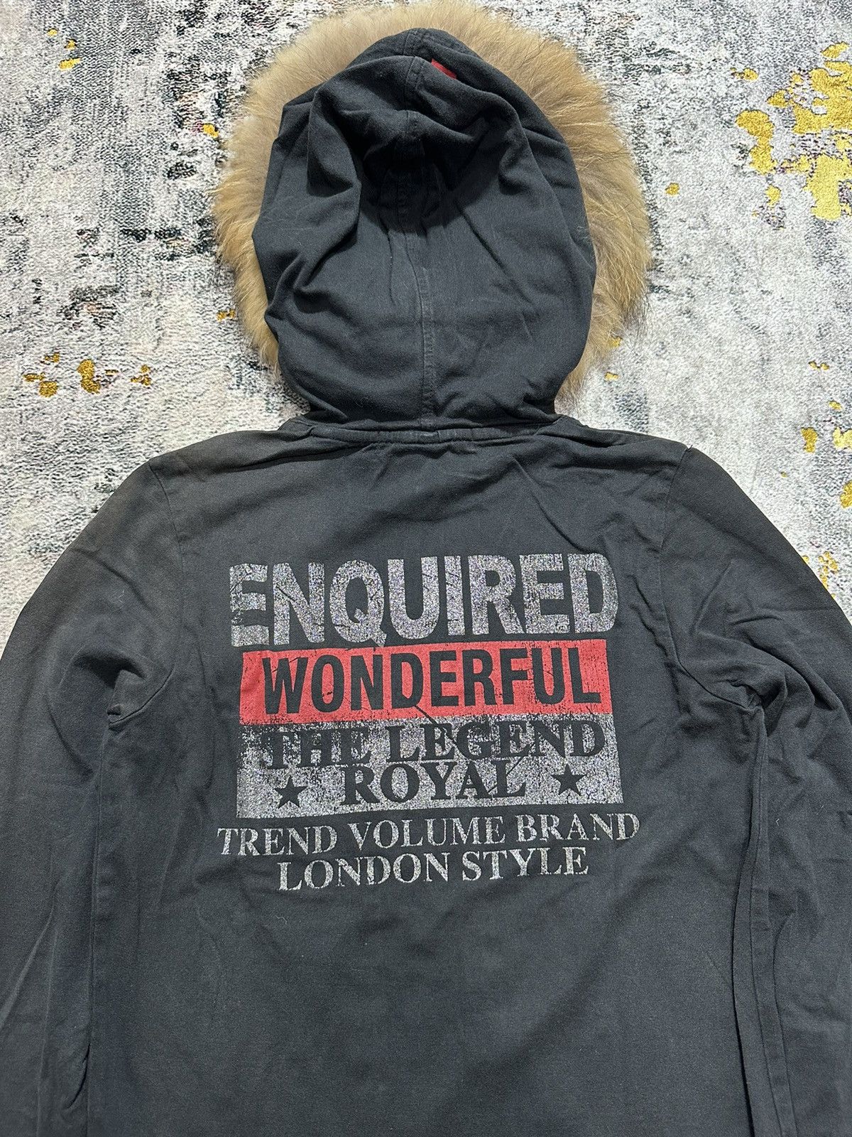 If Six Was Nine CRAZY FADED BRITISH POEM ASK ENQUIRED FUR HOODIE PUNK STYLE Size US XS / EU 42 / 0 - 6 Thumbnail