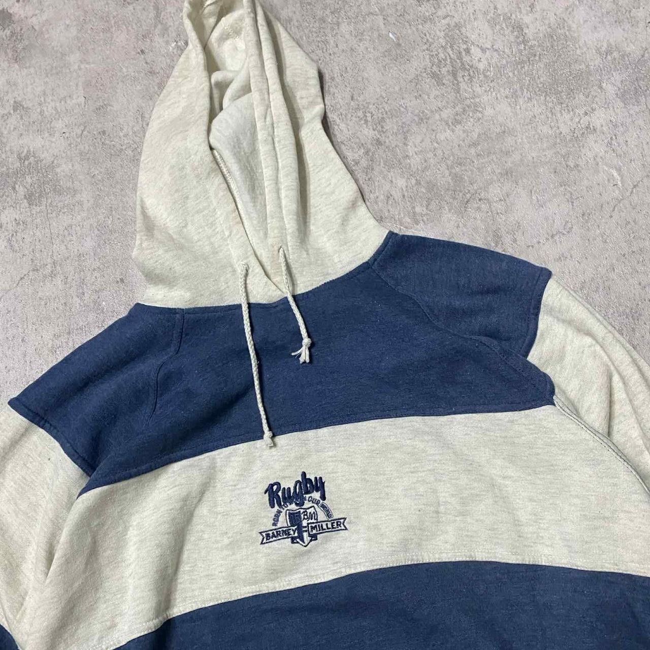 Other Navy and white vintage rugby hoodie with a relaxed fit finds Size US M / EU 48-50 / 2 - 2 Thumbnail