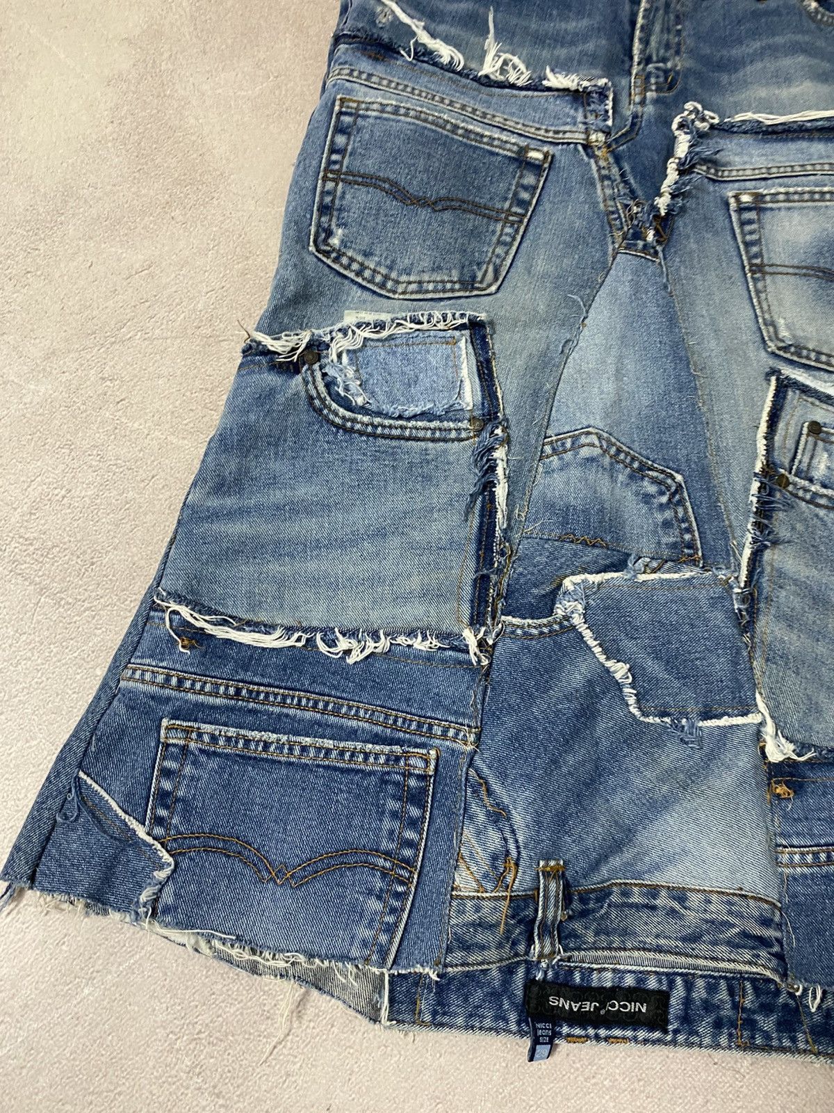 Vintage Avant Garde denim vintage custom y2k skirt Size 29" - 3 Thumbnail