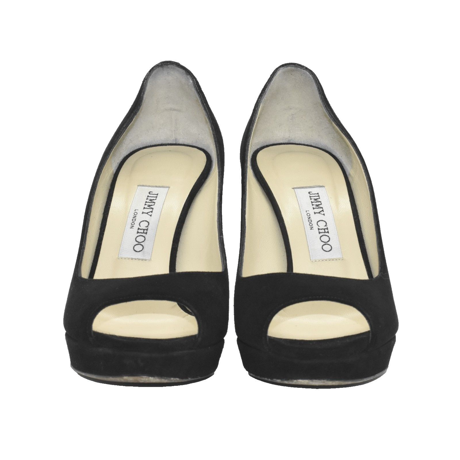 Jimmy Choo JIMMY CHOO Suede Peep Toe Stiletto Heels Pump Shoes Sz 38.5 Size US 8.5 / IT 38.5 - 4 Thumbnail