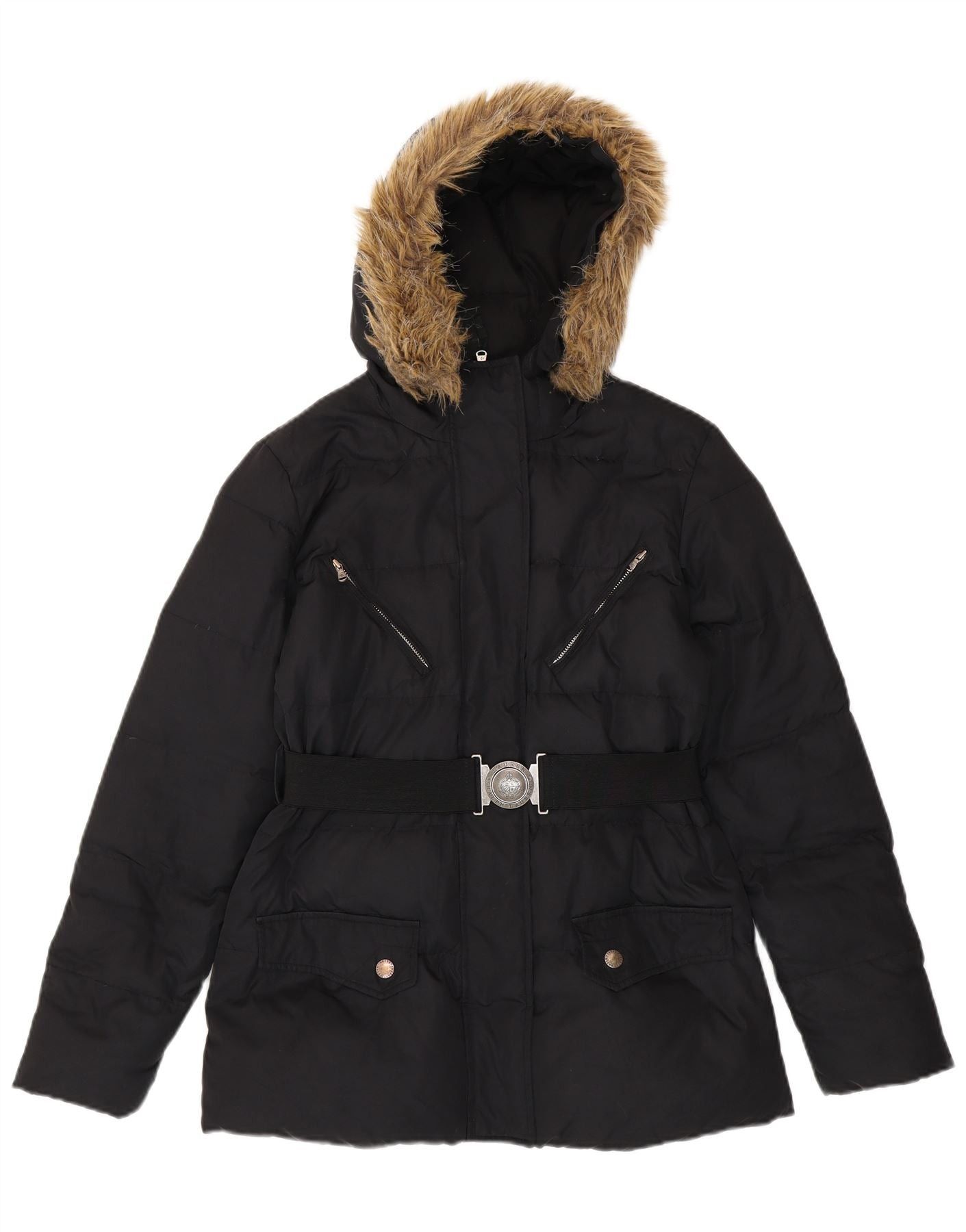 Ralph Lauren Womens Hooded Padded Jacket UK 10 Small Black Polyester Size S / US 4 / IT 40 - 1 Thumbnail