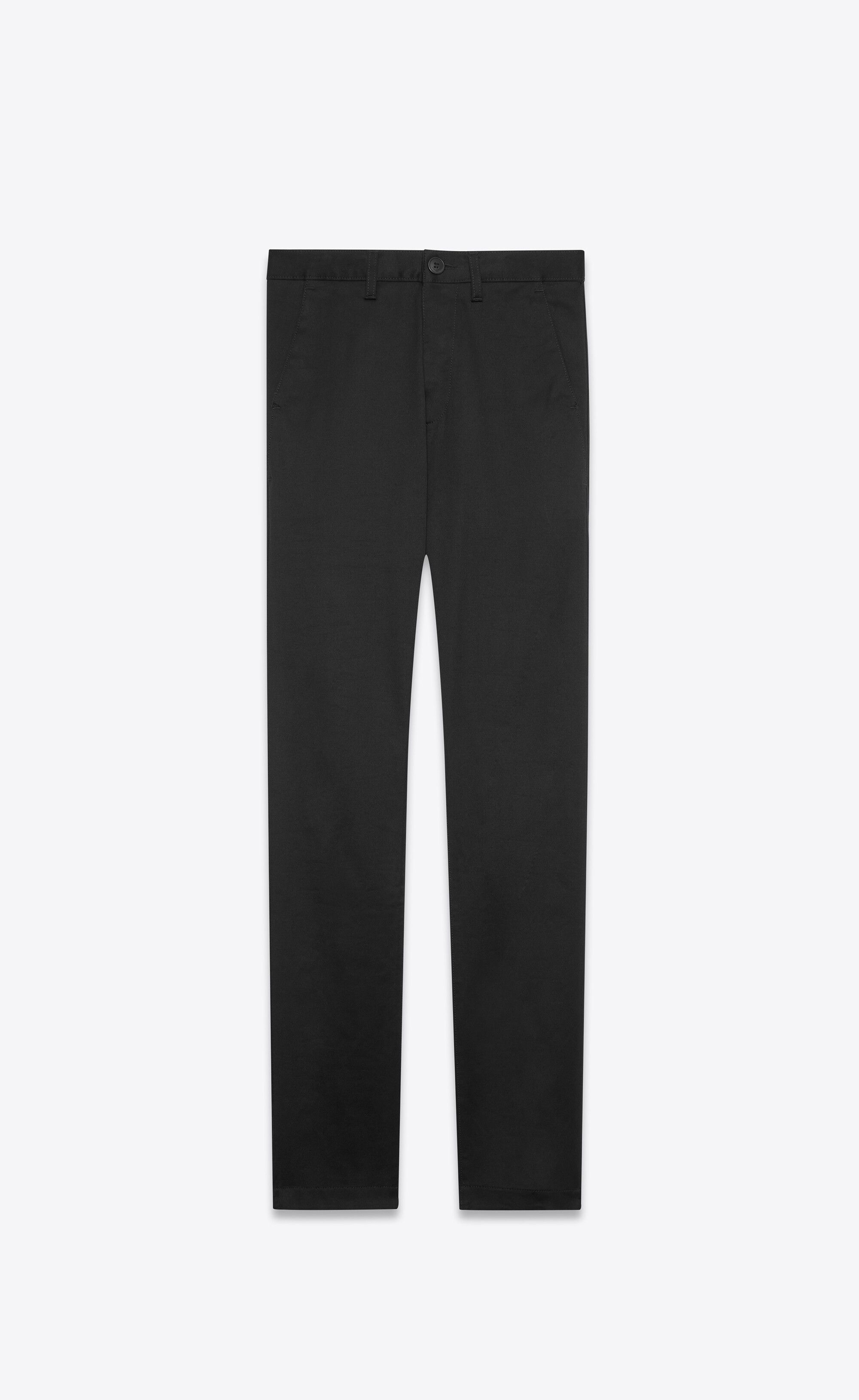 Saint Laurent Paris o1s1wg110625 582300 Chino Pant in Stretch Gabardine Black Size US 30 / EU 46 - 1 Thumbnail