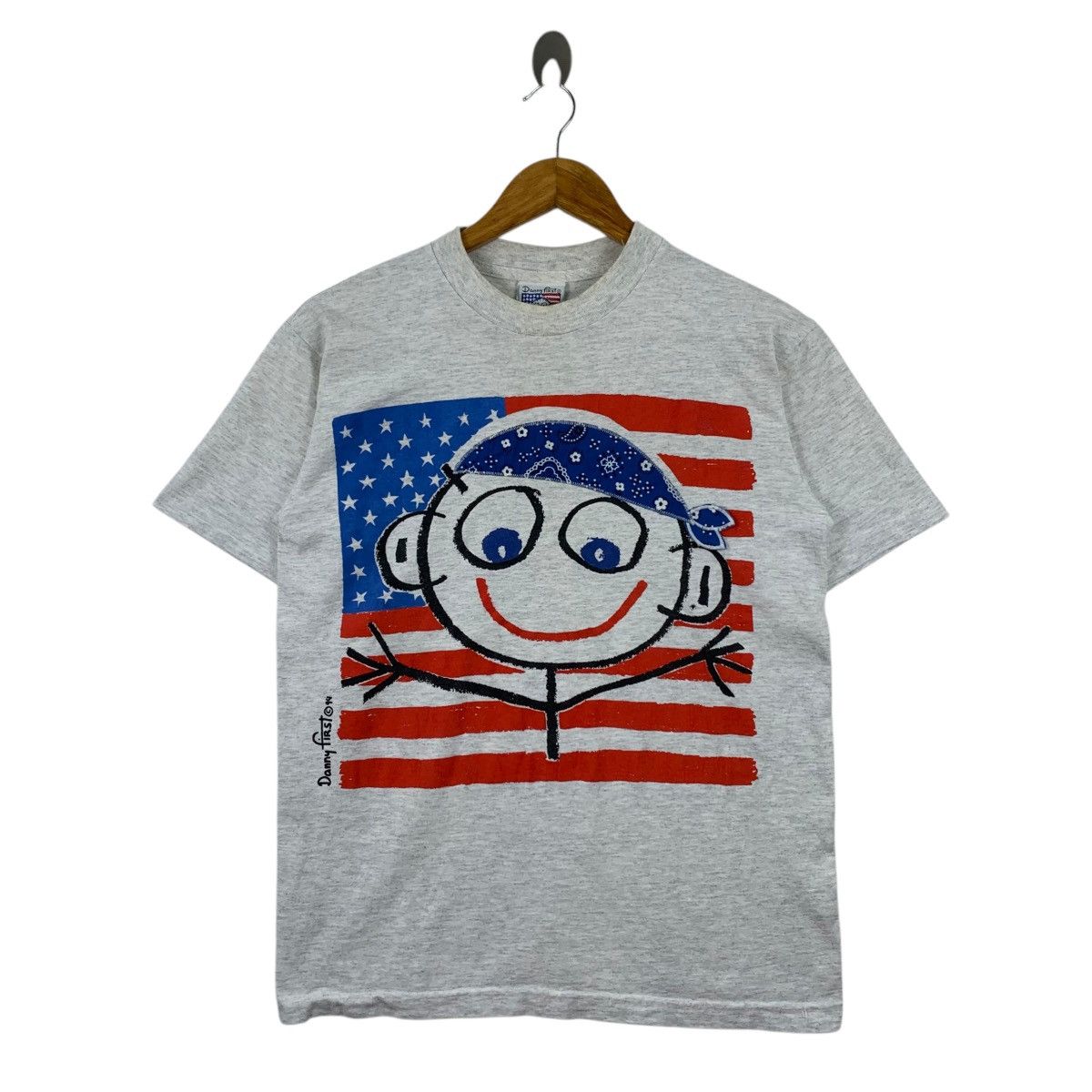 Vintage Vintage 90s DANNY FIRST USA Cartoon Print Grey Short Shirt Size US M / EU 48-50 / 2 - 1 Thumbnail