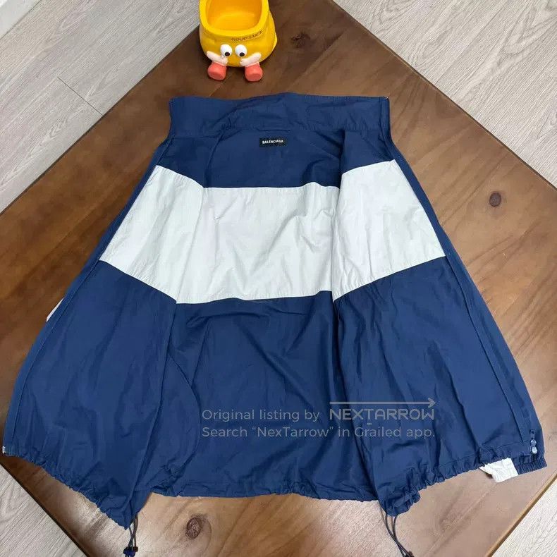 Balenciaga Balenciaga Blue and White Embroidered Logo Patchwork Windb Size US S / EU 44-46 / 1 - 3 Thumbnail