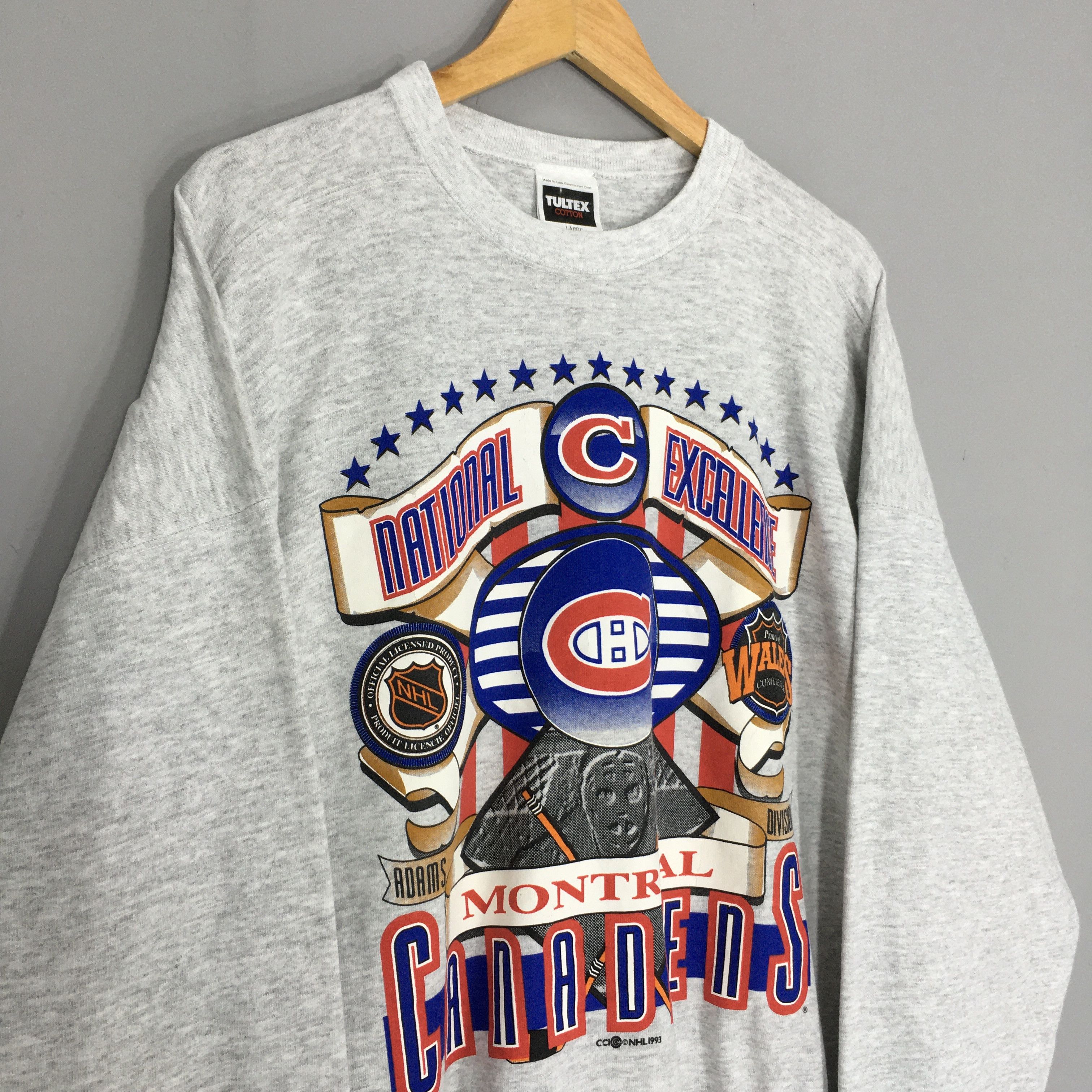 NHL × Tultex × Vintage Vintage 90s Montreal Canadiens NHL Sweatshirt Large Size US L / EU 52-54 / 3 - 3 Thumbnail