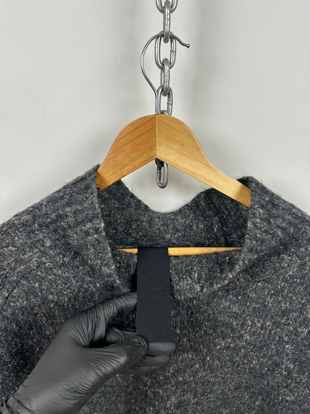 Rundholz Rundholz Wool/Alpaca/Linen Gray Oversized High Neck Sweater Size M / US 6-8 / IT 42-44 - 19 Thumbnail