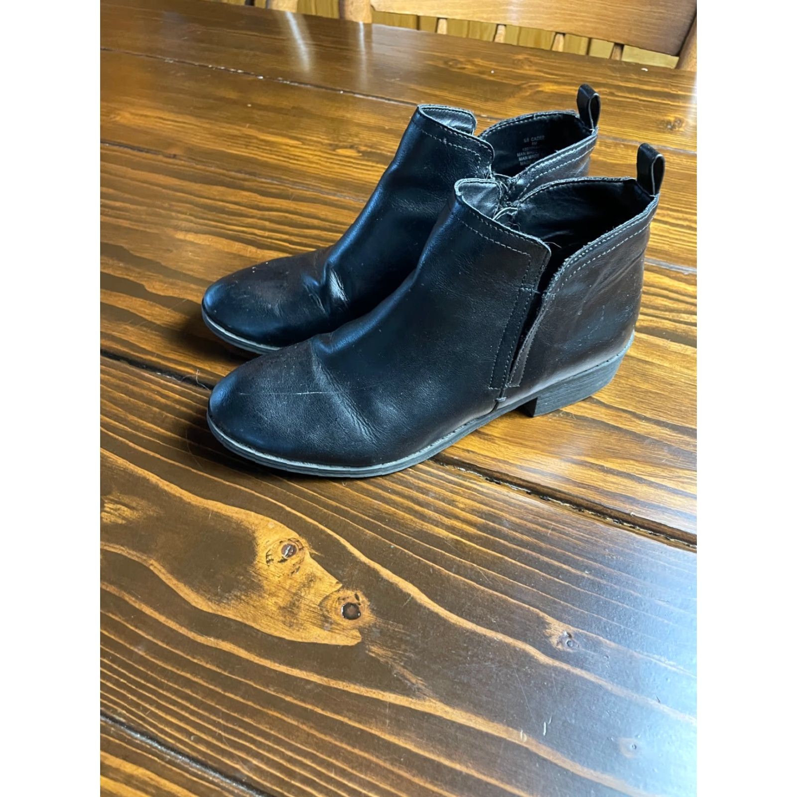 Vintage Sun+Stone Shoes Women's 8M Black Ankle Boots Bootie SS Cadee Casual Travel Leather Block Heel Mens Womens Girls? Size US 8 / IT 38 - 3 Thumbnail