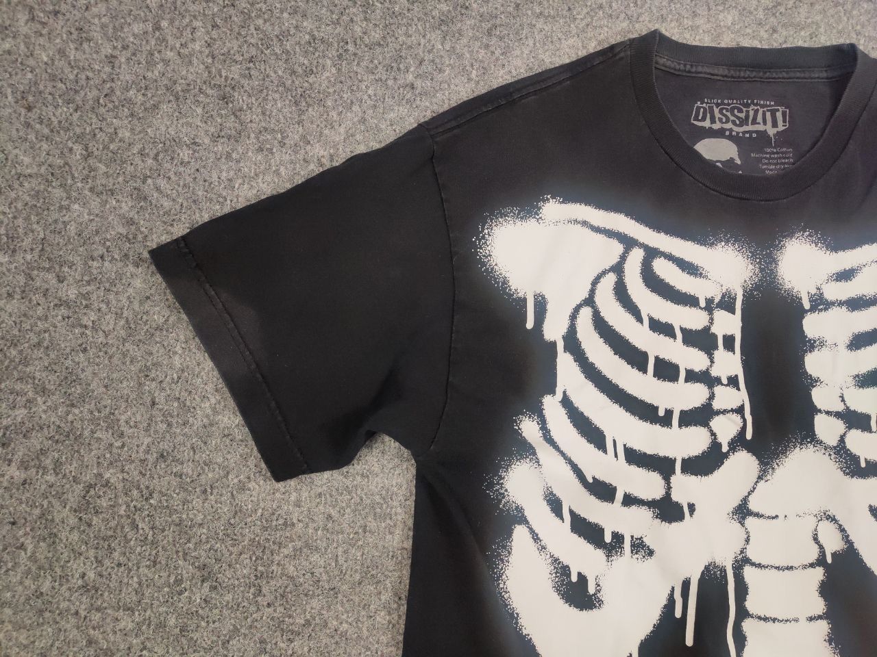 Dissizit Vintage Dissizit Sun Faded Black Skeleton T shirt USA Made Size US L / EU 52-54 / 3 - 9 Thumbnail