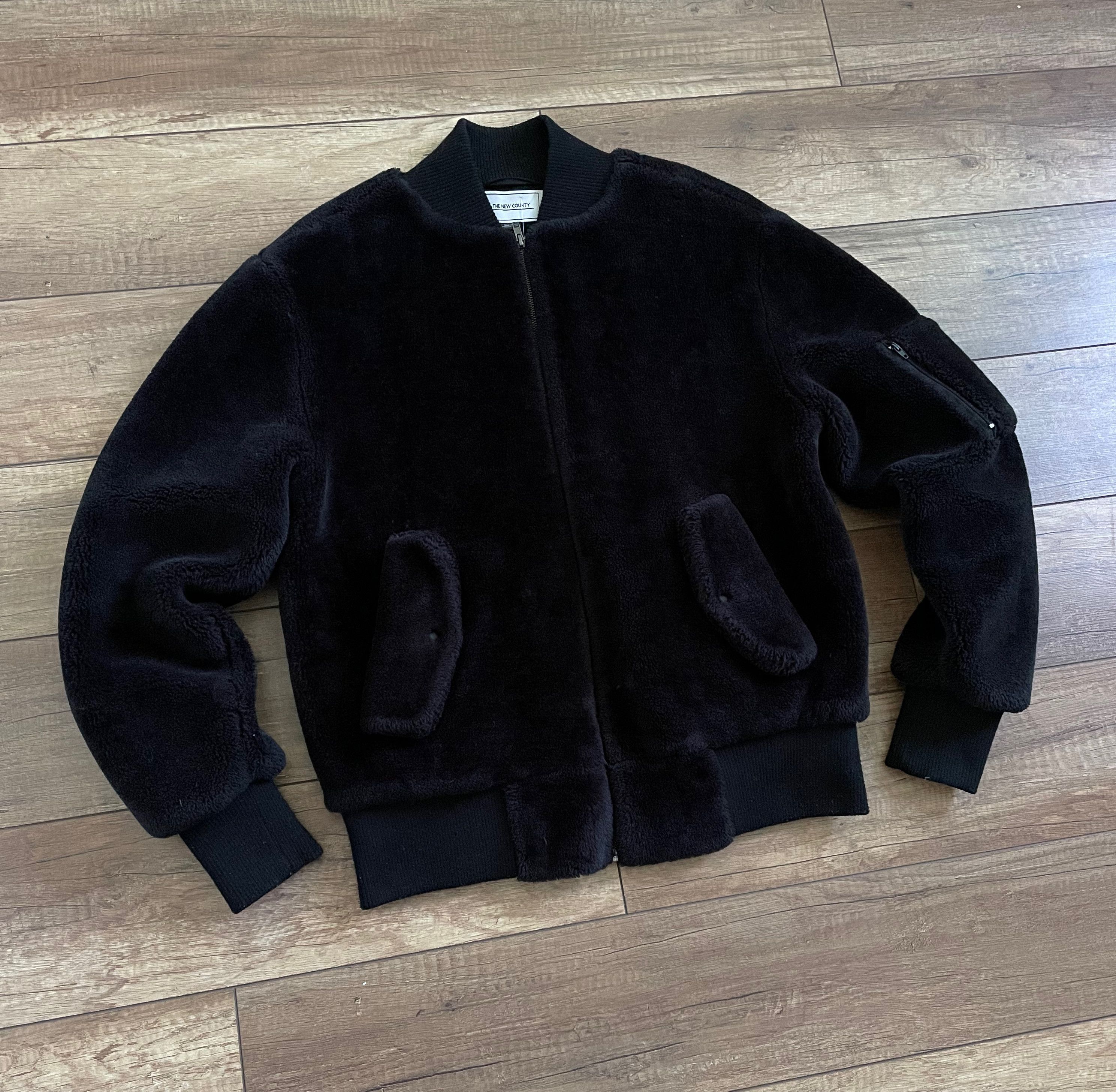 Other The New County Black Fluffy Teddy Fleece MA1 Bomber Jacket Size US M / EU 48-50 / 2 - 5 Thumbnail