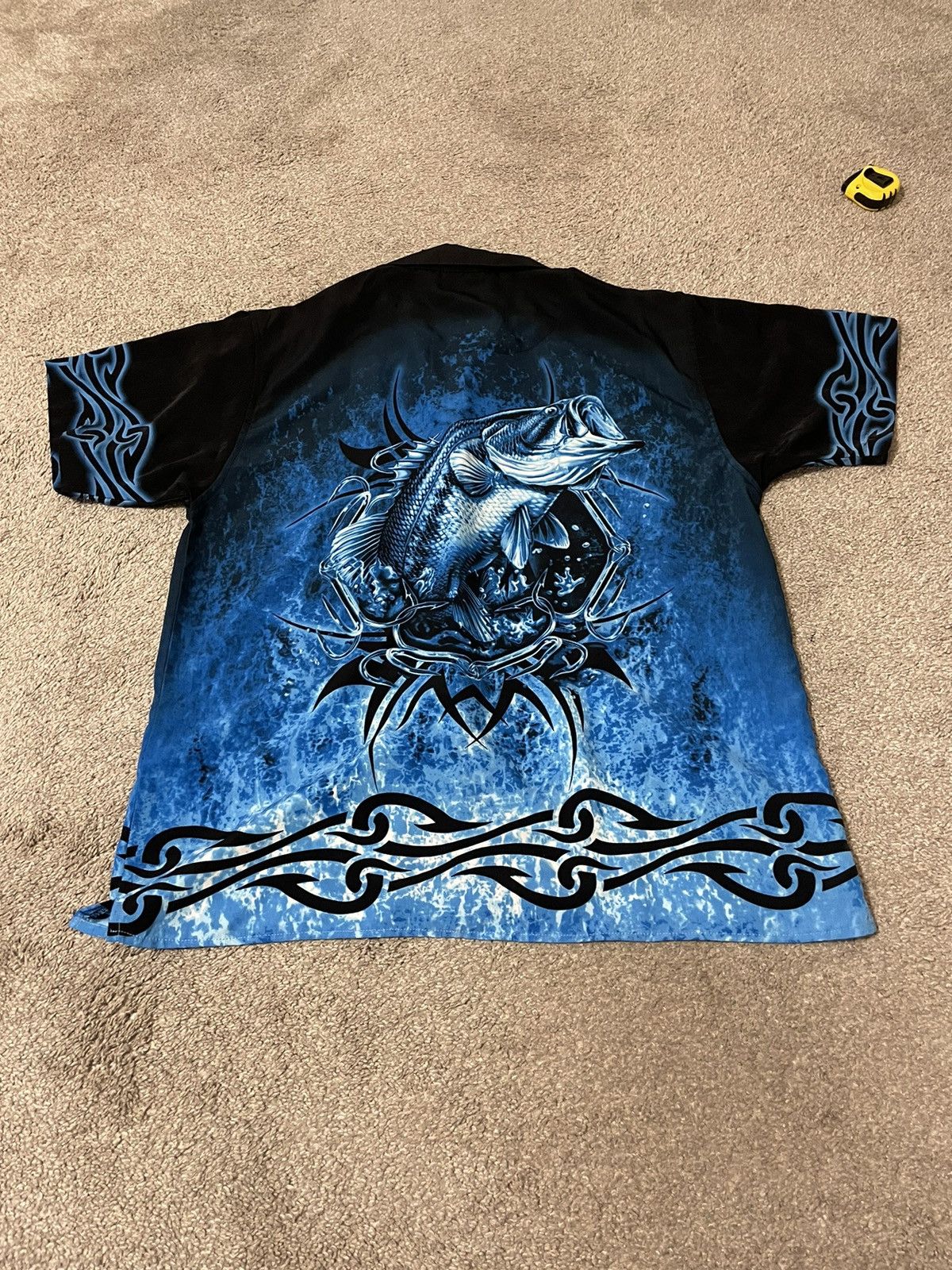 Tribal Streetwear × Vintage Vintage Y2K Fishing Tribal Button Shirt XL All Over Print Size US XL / EU 56 / 4 - 2 Thumbnail