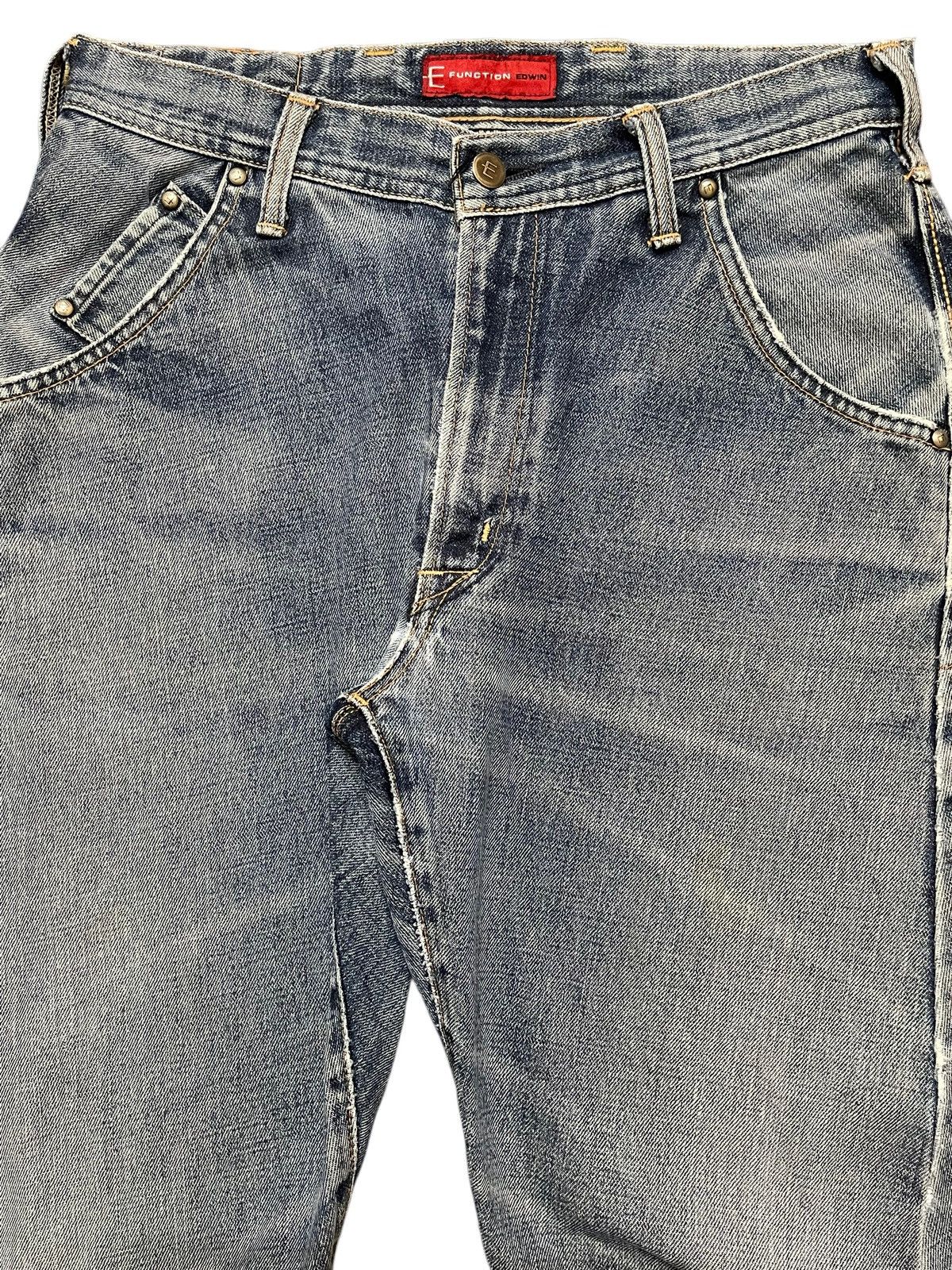 Edwin Vintage Edwin E-Function Blue Faded Wash Clawmark Loose Fits Size US 30 / EU 46 - 4 Thumbnail