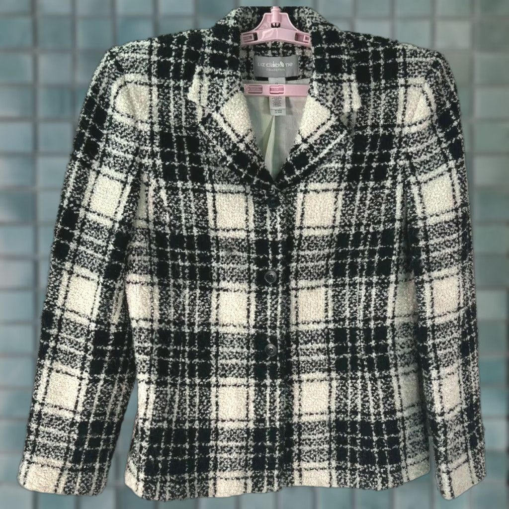 Liz Claiborne VTG Liz Claiborne Collection Womens Black Wool Blend Button Front Jacket Size 12 Size XL / US 12-14 / IT 48-50 - 1 Thumbnail
