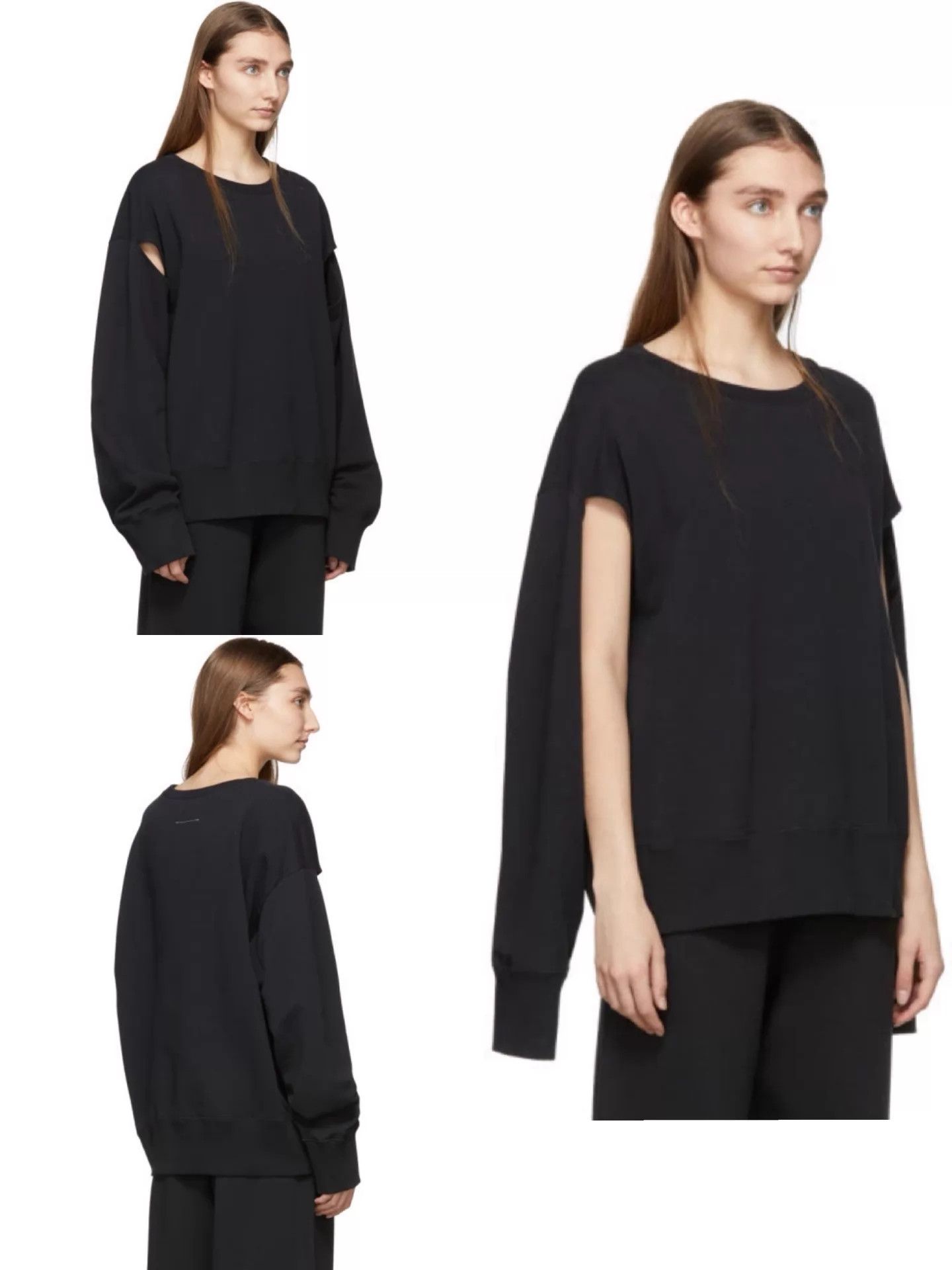 MM6 MM6 S/S20 Cutout Embroidered Sweatshirt Black M Size M / US 6-8 / IT 42-44 - 9 Thumbnail