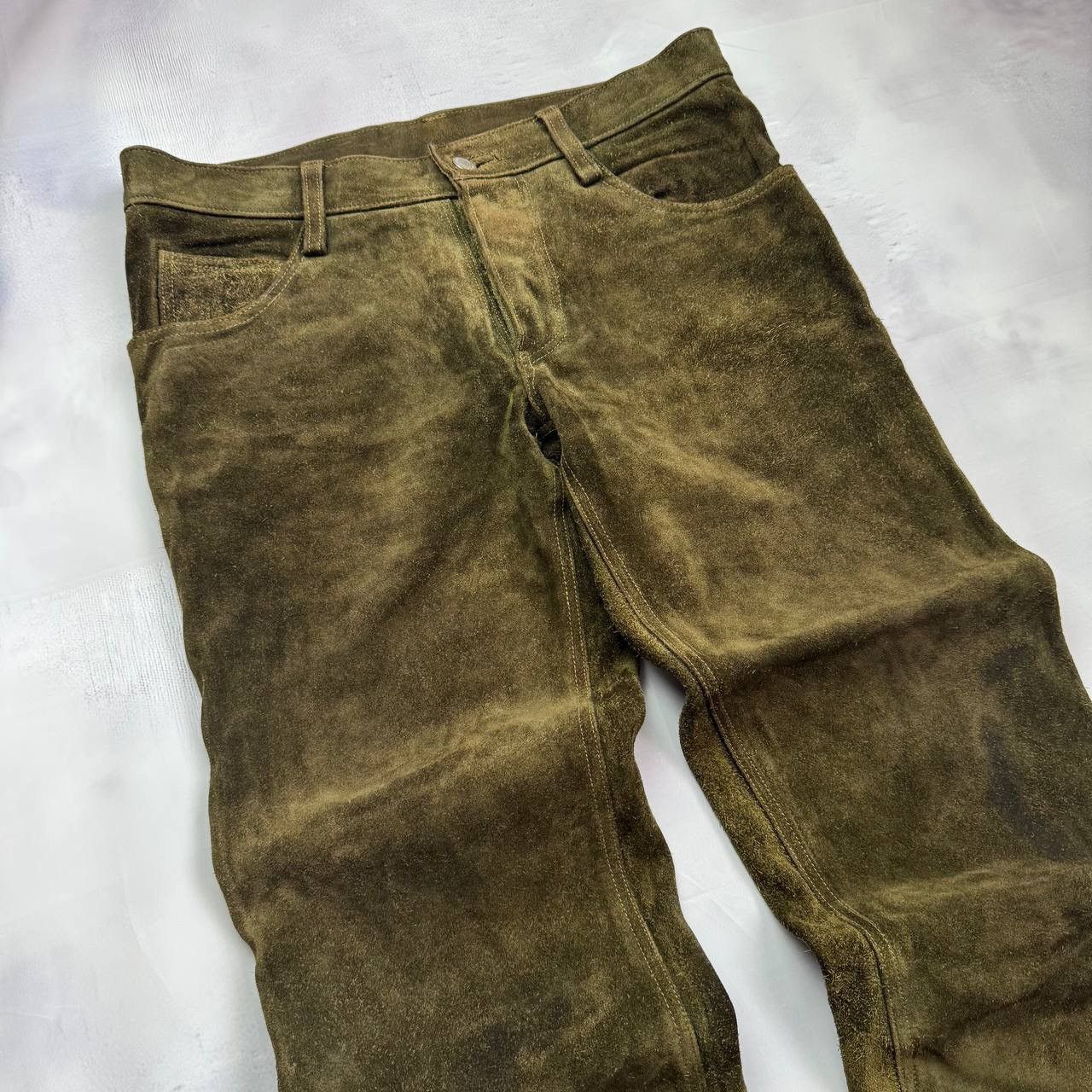 Levi's Vintage Levis 60-70's men's suede leather rare dark green Size US 32 / EU 48 - 10 Thumbnail