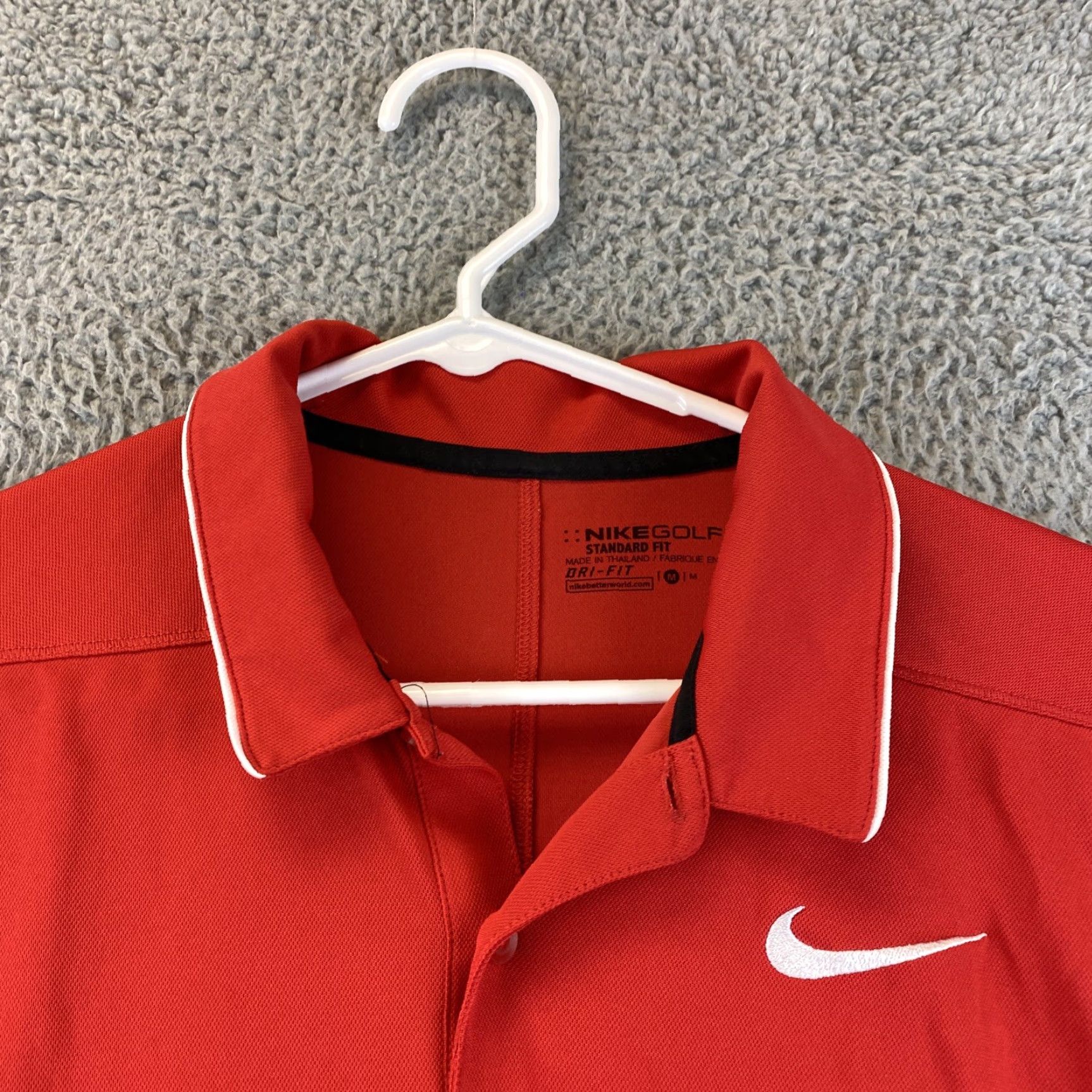 Nike Nike Dri-Fit Polo Shirt Men Golf Short Sleeve Red Size M 100% Polyester Logo Breathable Collared Solid Nike Brand Regular Polo Nike Dri-Fit Size US M / EU 48-50 / 2 - 4 Thumbnail