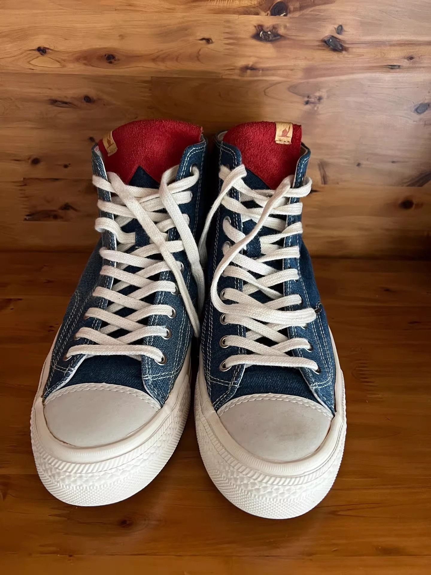 Visvim Visvim Denim Spliced Red Tail High-Top Sneakers Size US 9 / EU 42 - 4 Thumbnail