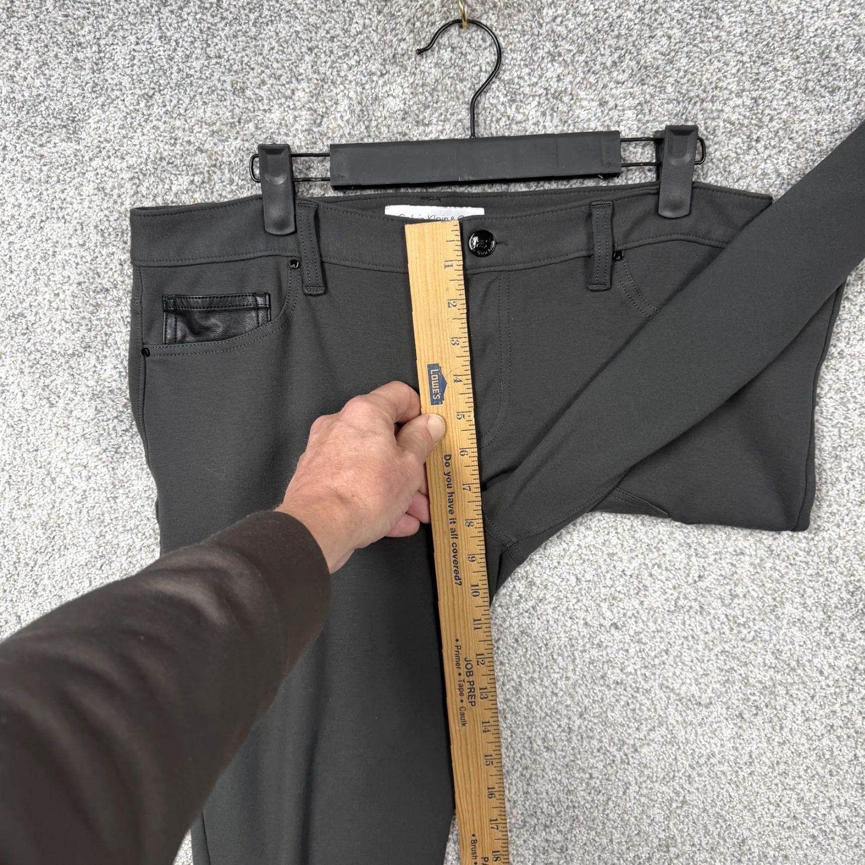 Calvin Klein Calvin Klein & Co Pants Womens 14 Gray Ponte Jegging Skinny Office Chic Slit Front Flat Front Pockets Stretch Size 36" / US 14 / IT 50 - 5 Thumbnail