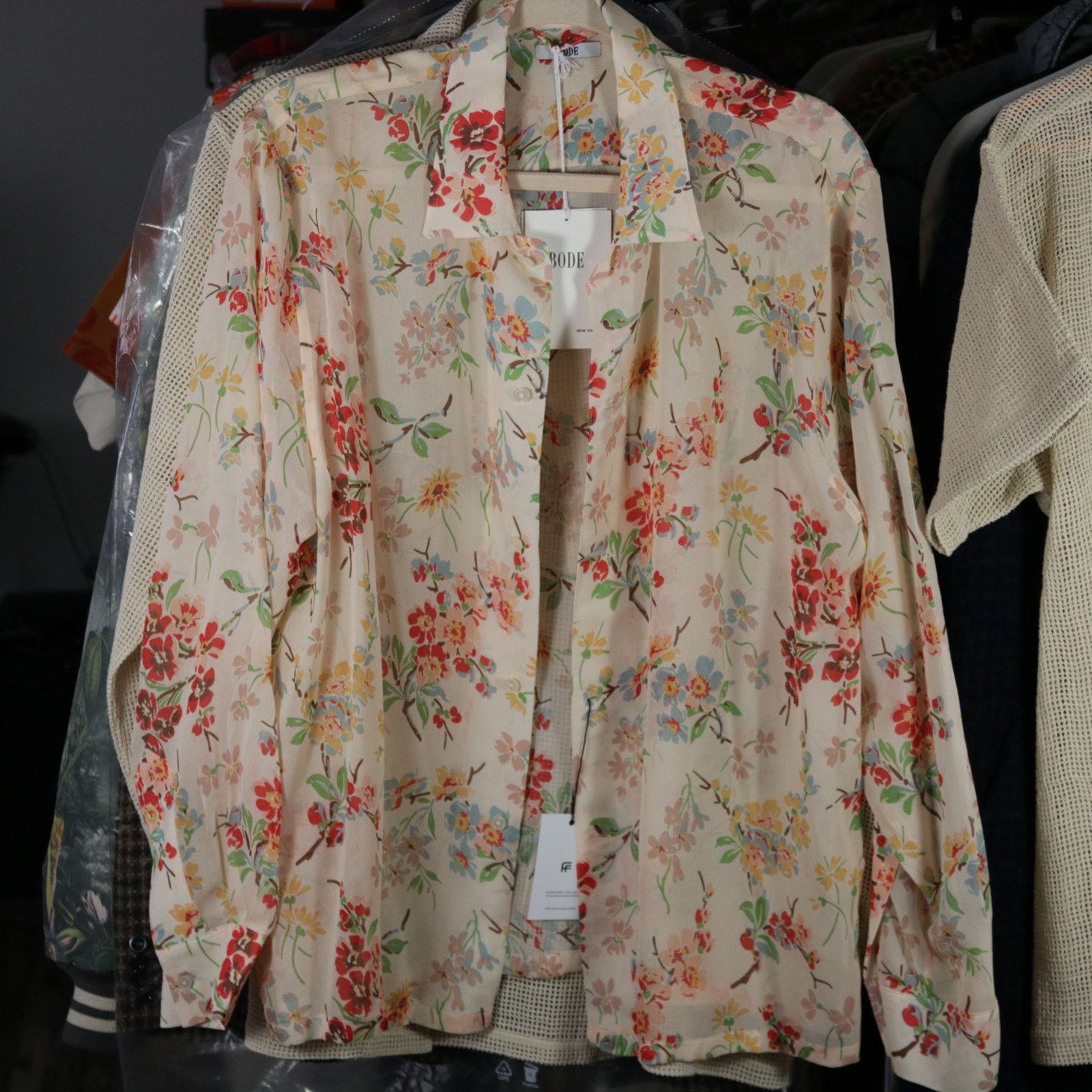 Bode Bode New York Flowering Crabapple Silk Shirt L / XL New Size US L / EU 52-54 / 3 - 1 Thumbnail