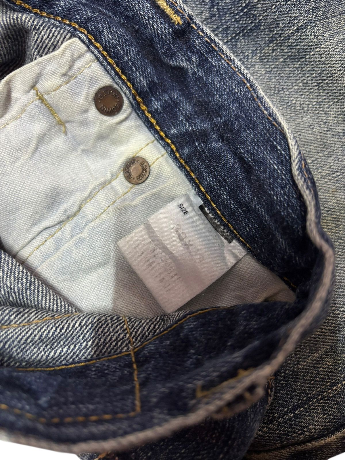 Edwin Vtg 90s Edwin Japan 505 Selvedge Distressed Jeans Size US 30 / EU 46 - 10 Thumbnail
