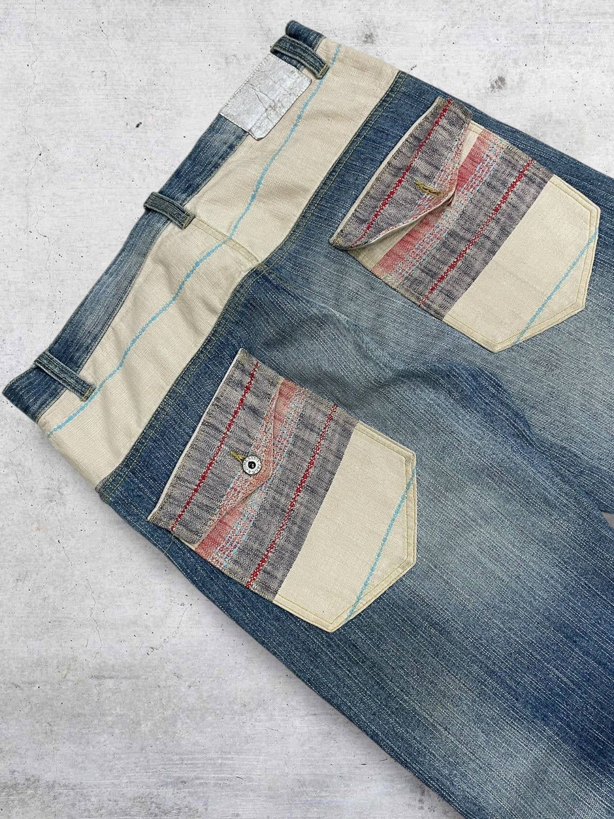 PPFM VINTAGE JAPAN DISTRESS PATCHWORK ARSTHETIC GRUNGE SAF DENIM Size US 33 - 11 Thumbnail