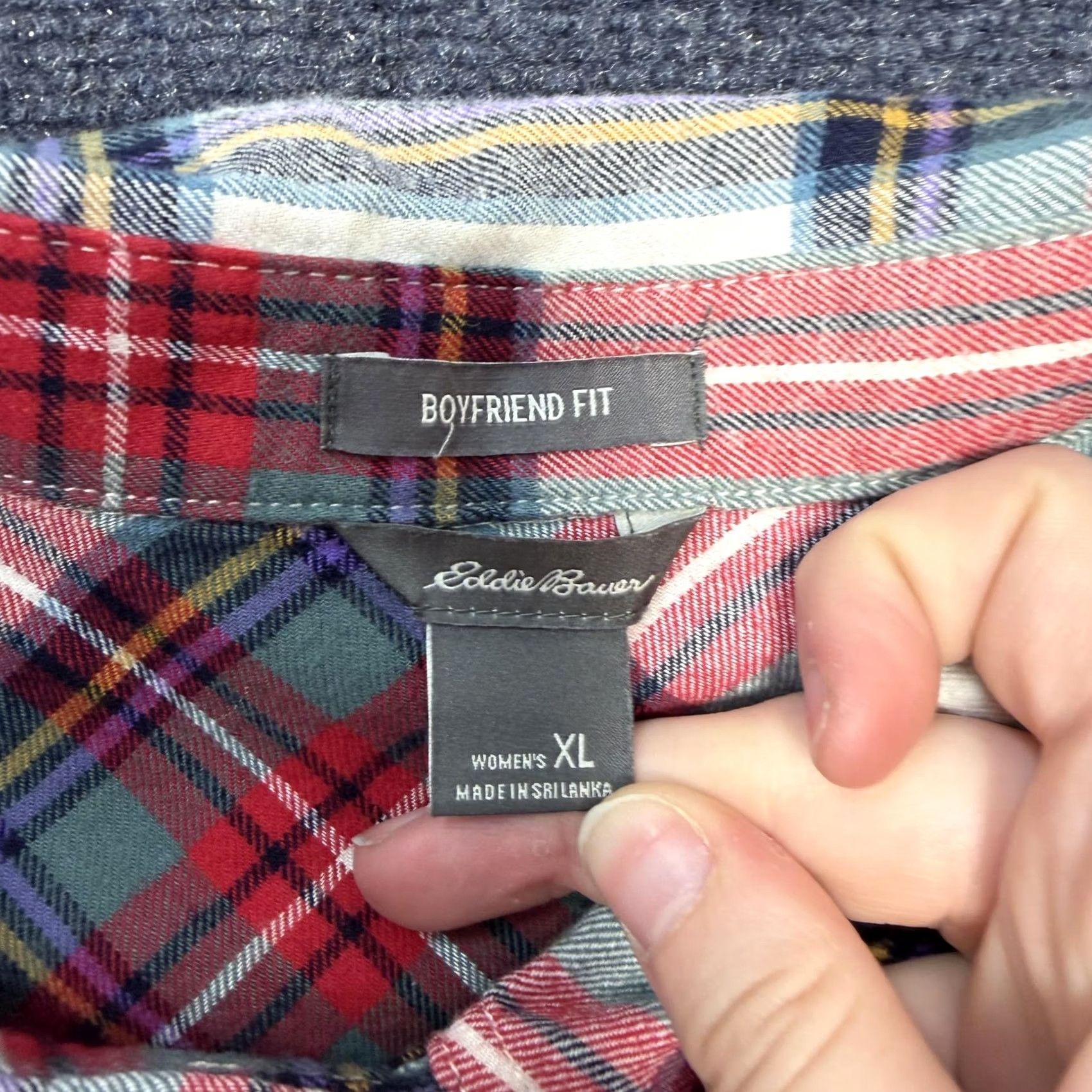 Eddie Bauer Eddie Bauer Shirt Womens XL Multicolor Plaid Button-Up Boyfriend Fit Flannel Size XL / US 12-14 / IT 48-50 - 3 Thumbnail